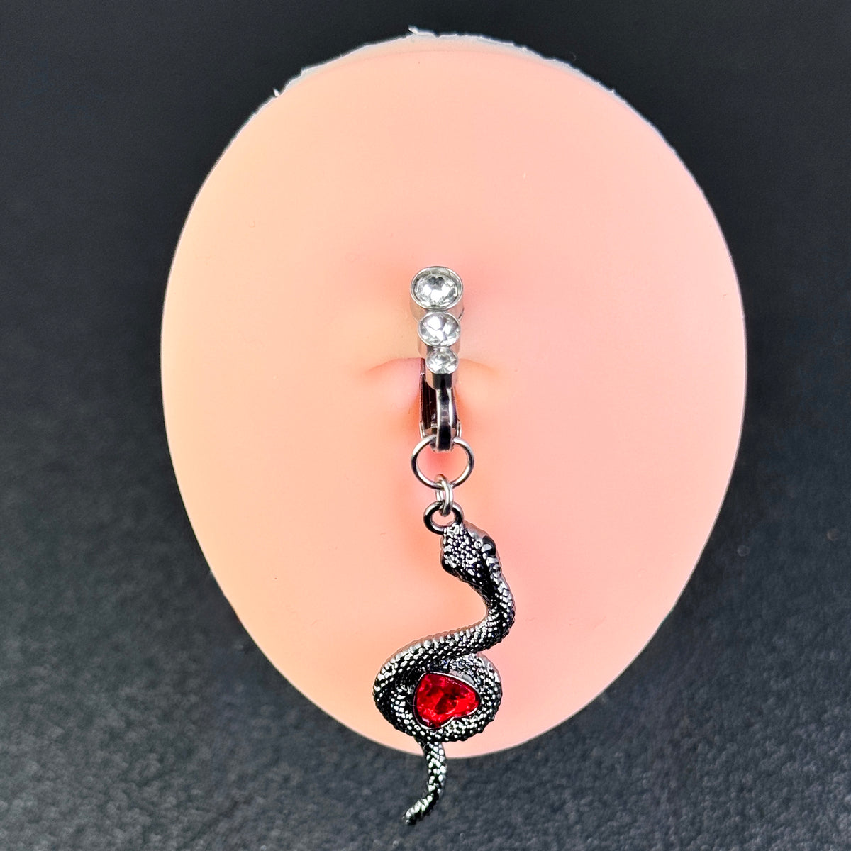 Crimson Serpent Navel Ring