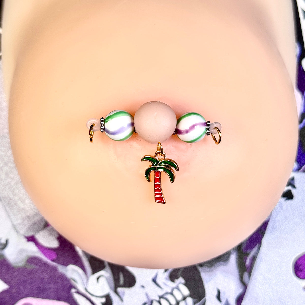 Tropical Palm Charm Nipple Clamps