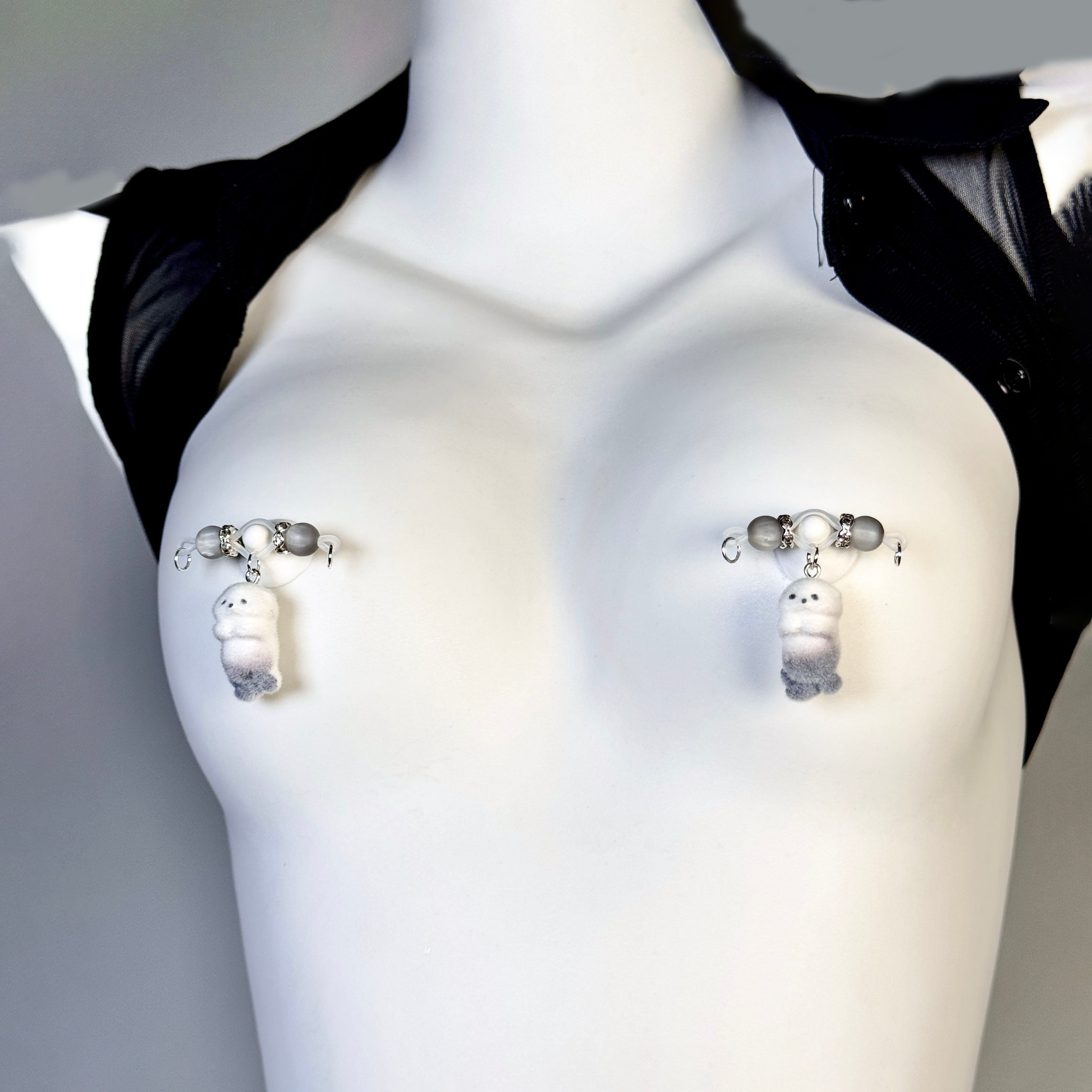 Teddy Bear Pearl Nipple Clamps