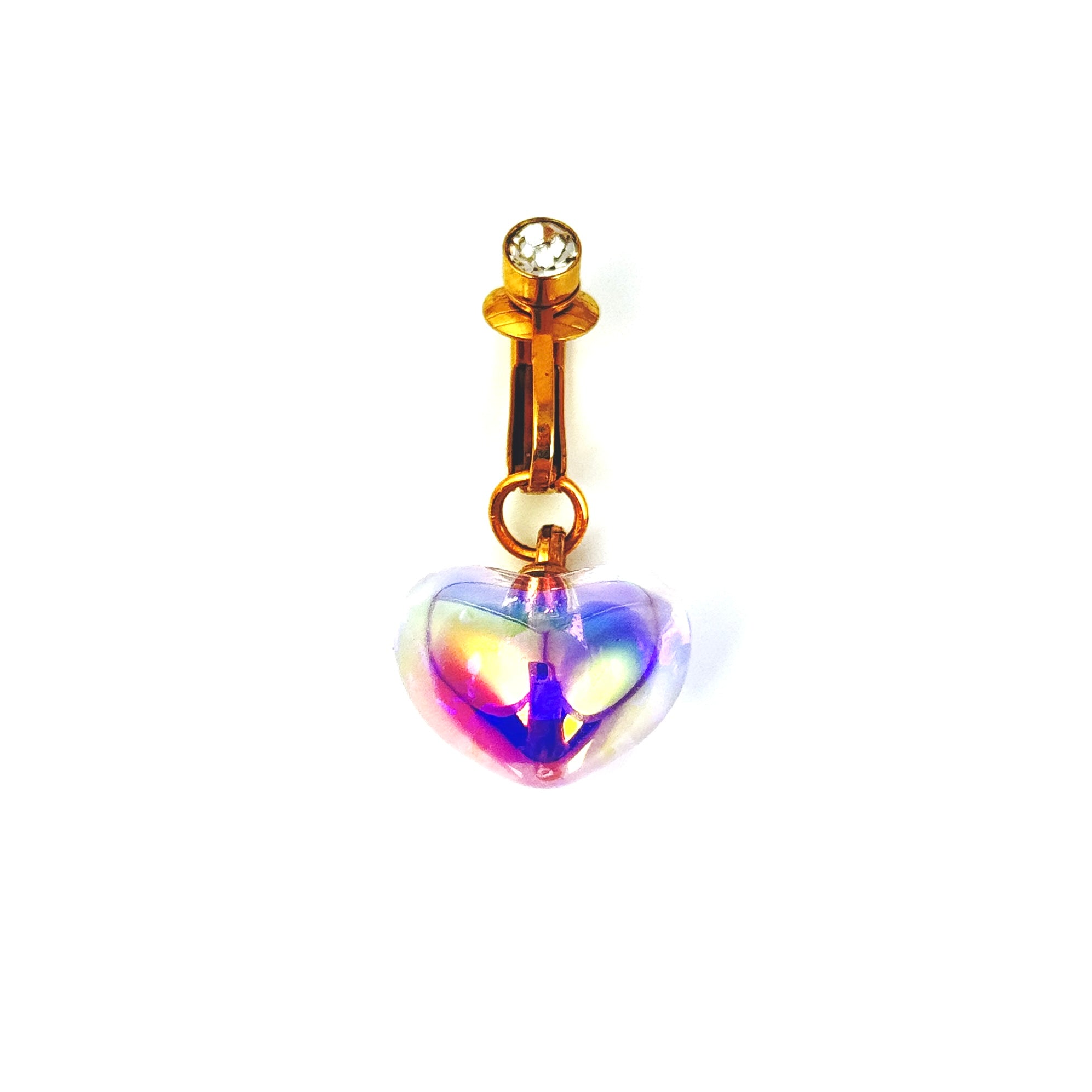 Aurora Heart Faux Belly Button Jewelry