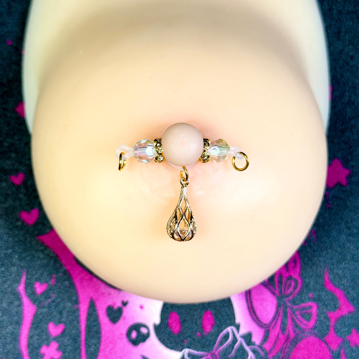Luxurious crystal pendant nipple clamps