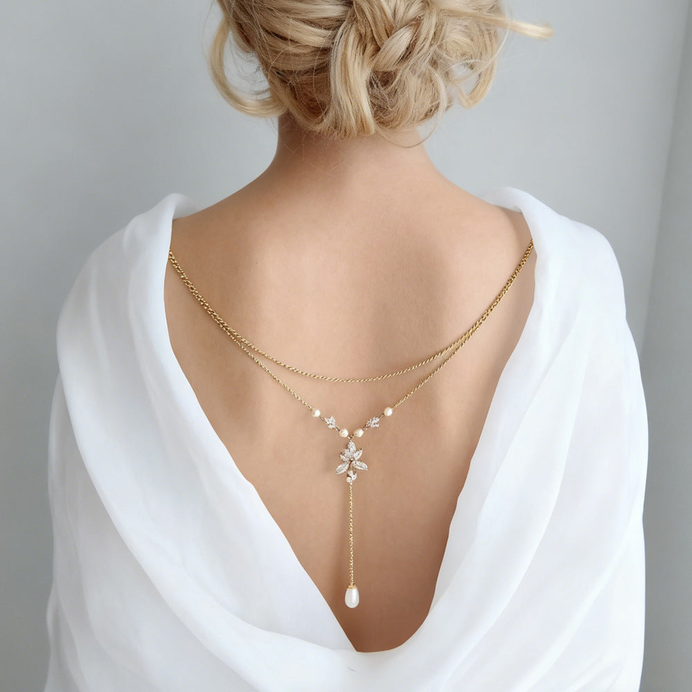 Double-layer tassel back chain