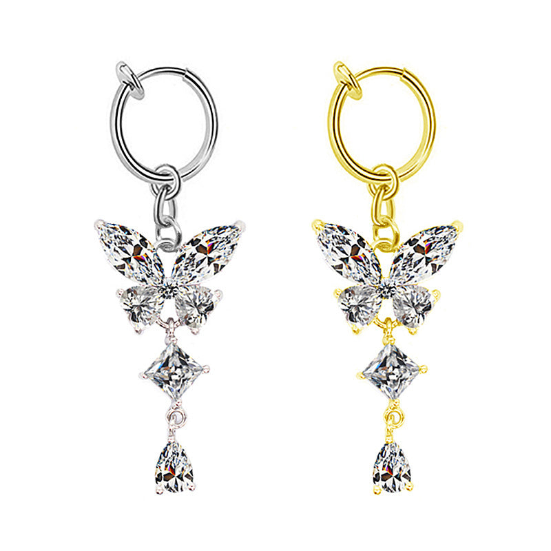 Butterfly Hoop Clip On Belly Ring