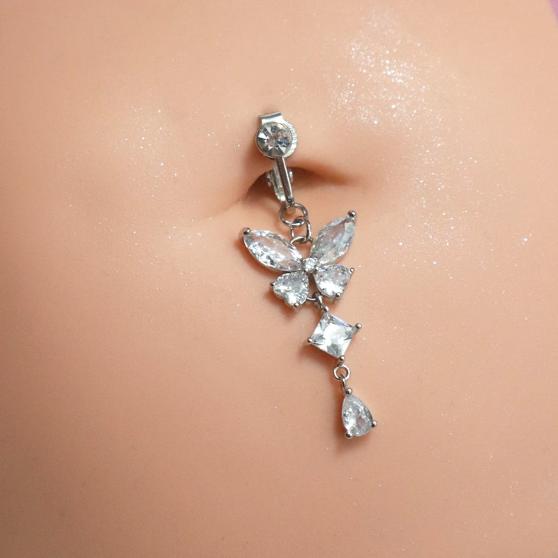 Butterfly Clip On Belly Ring