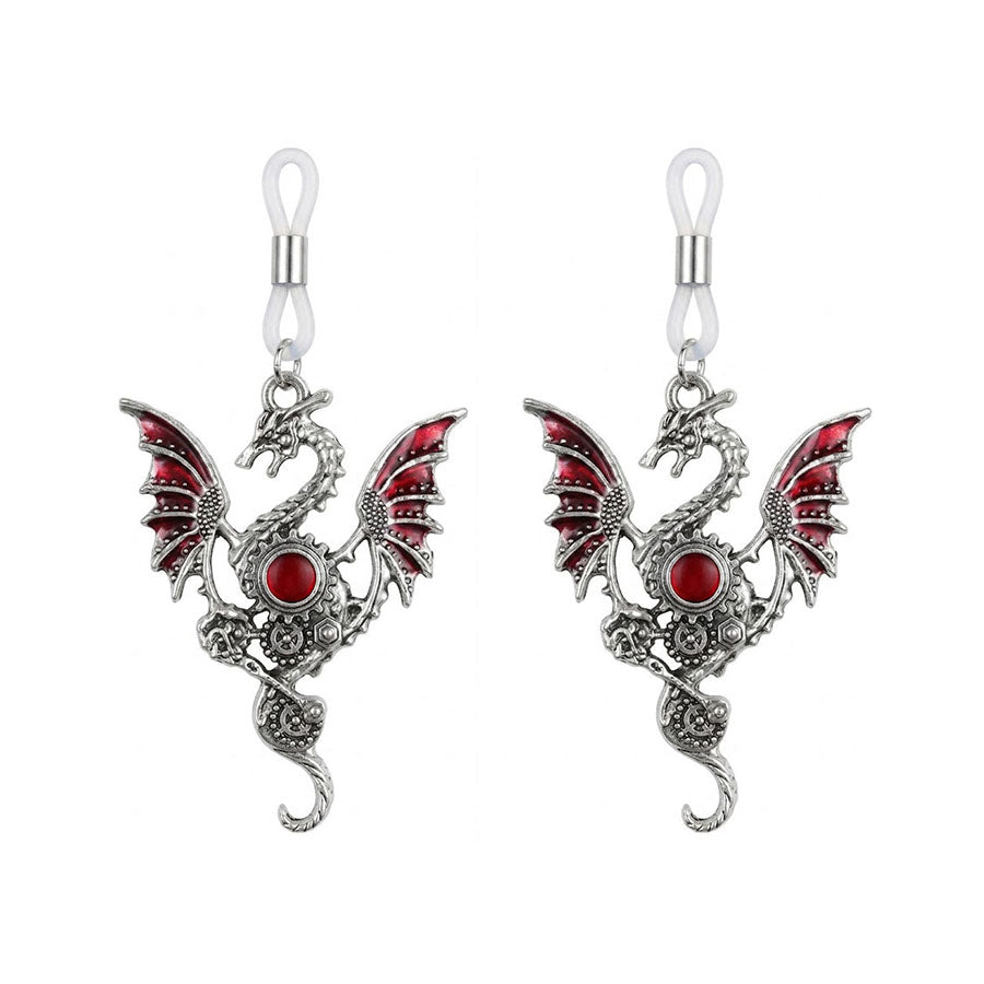 Steampunk mechanical dragon nipple covers