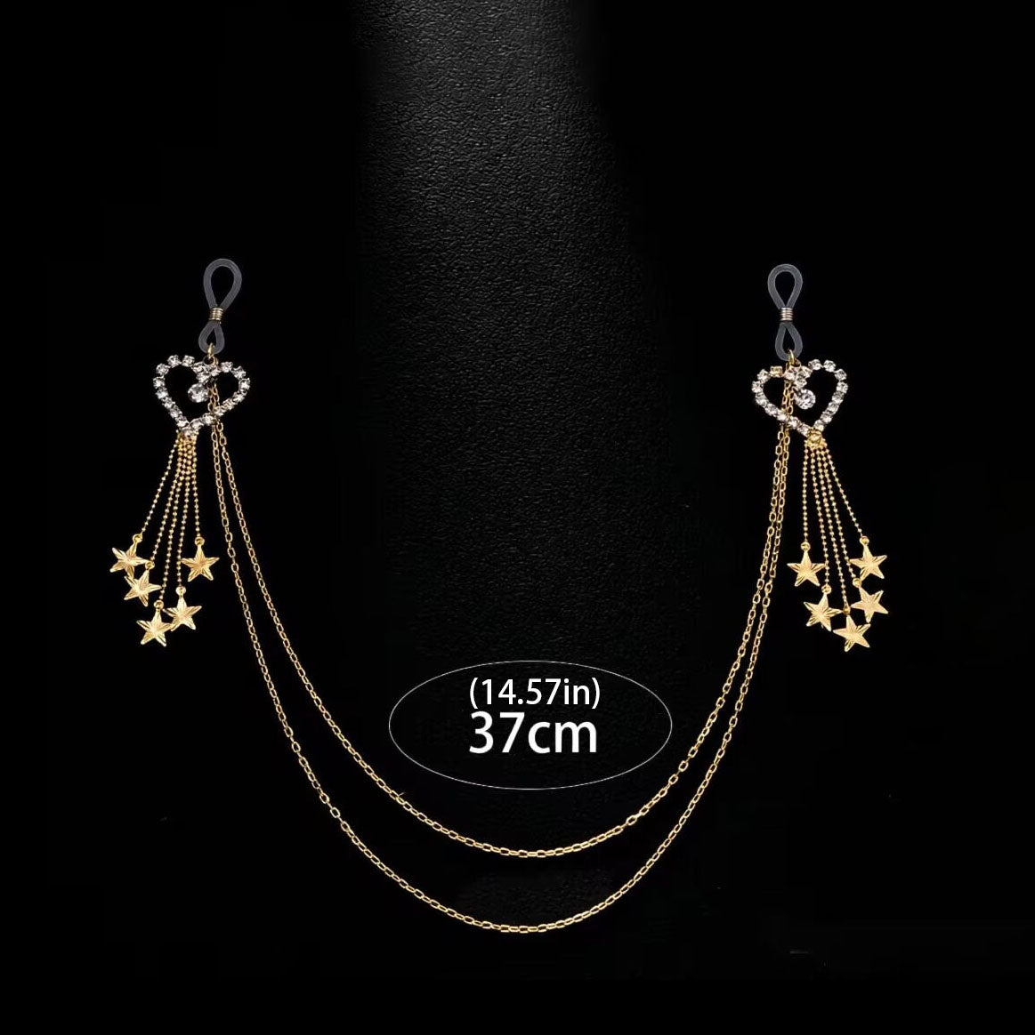Heart-shaped tassel pendant nipple chain