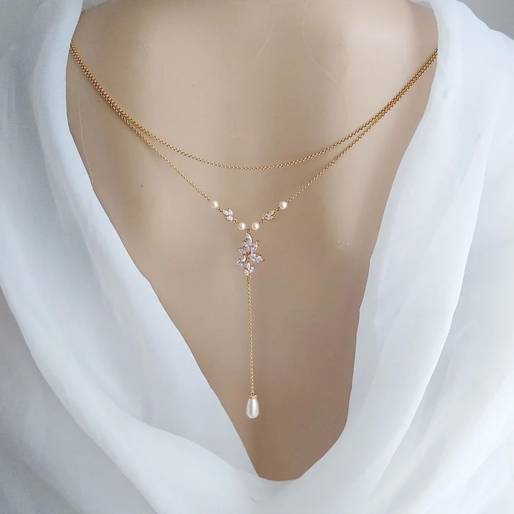 Double-layer tassel back chain