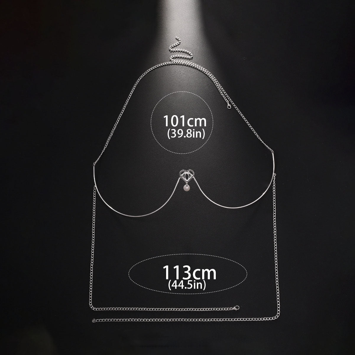 Heart-shaped pearl pendant chest piece