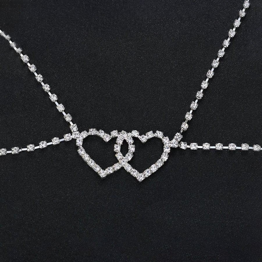 Versatile, sparkling, fully rhinestone-encrusted body chain