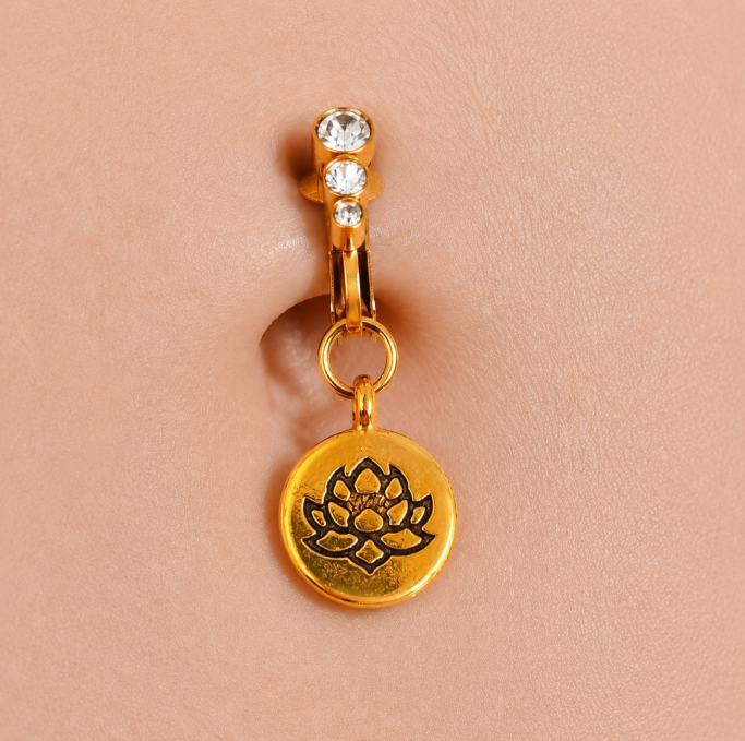 Golden Lotus Zen Navel Piercing Jewelry
