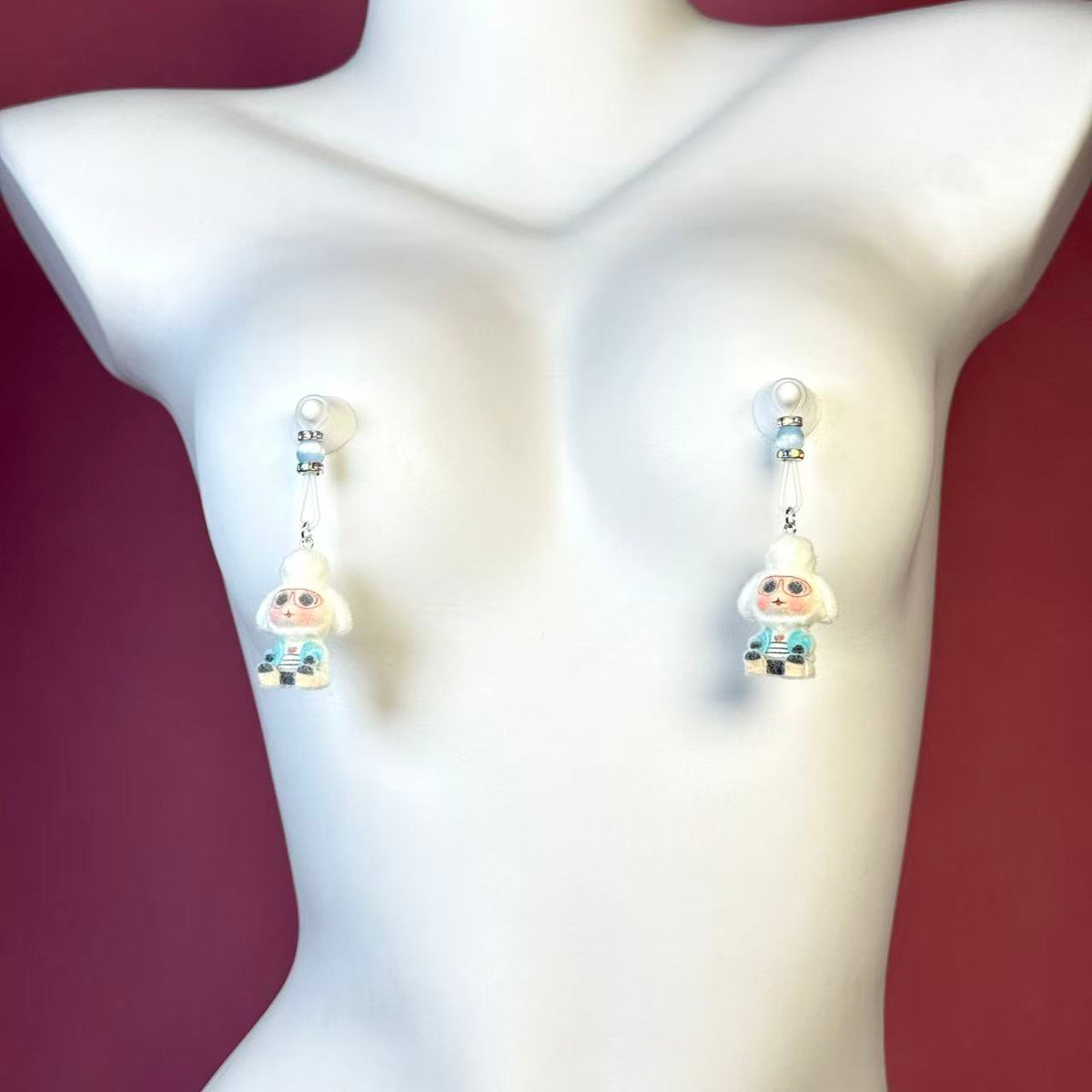 Blueberry Teddy Charm Nipple Clamps