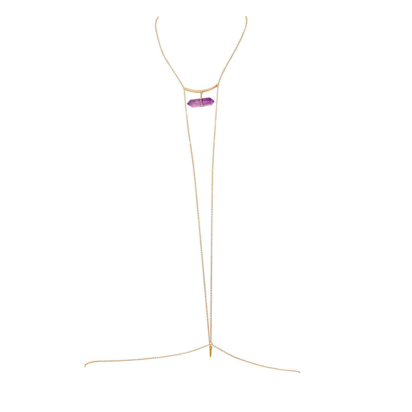 Natural Stone Pendant Sexy Chest Chain