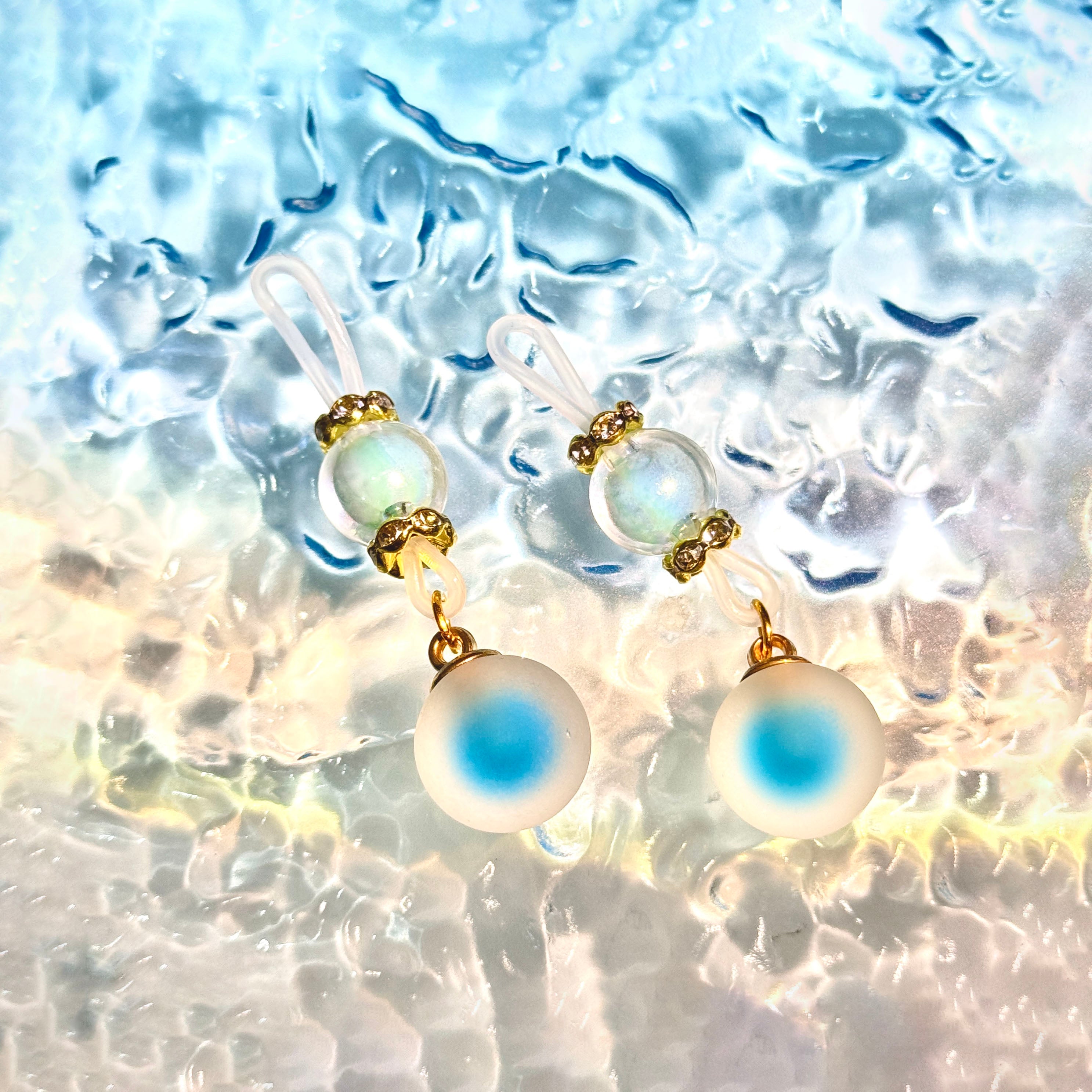 Ocean Glow Crystal Nipple Clamps