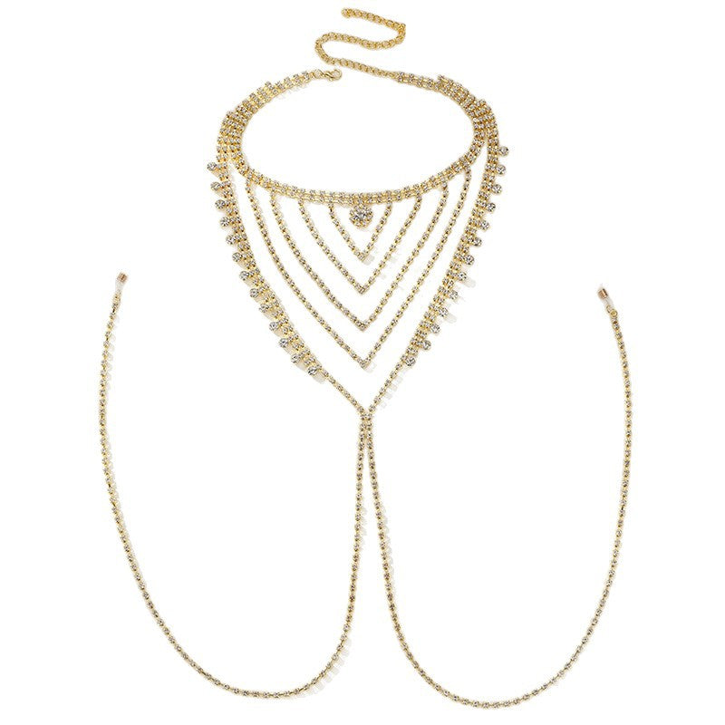 Rhinestone Multi-Layer Nipple Body Chain