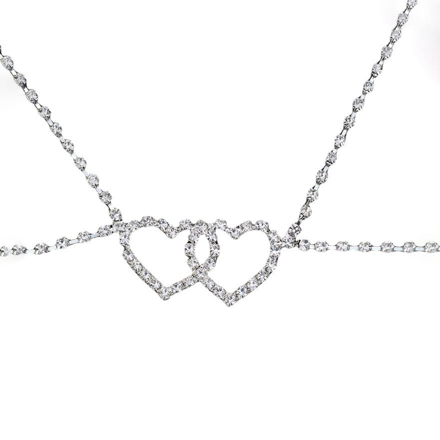 Versatile, sparkling, fully rhinestone-encrusted body chain