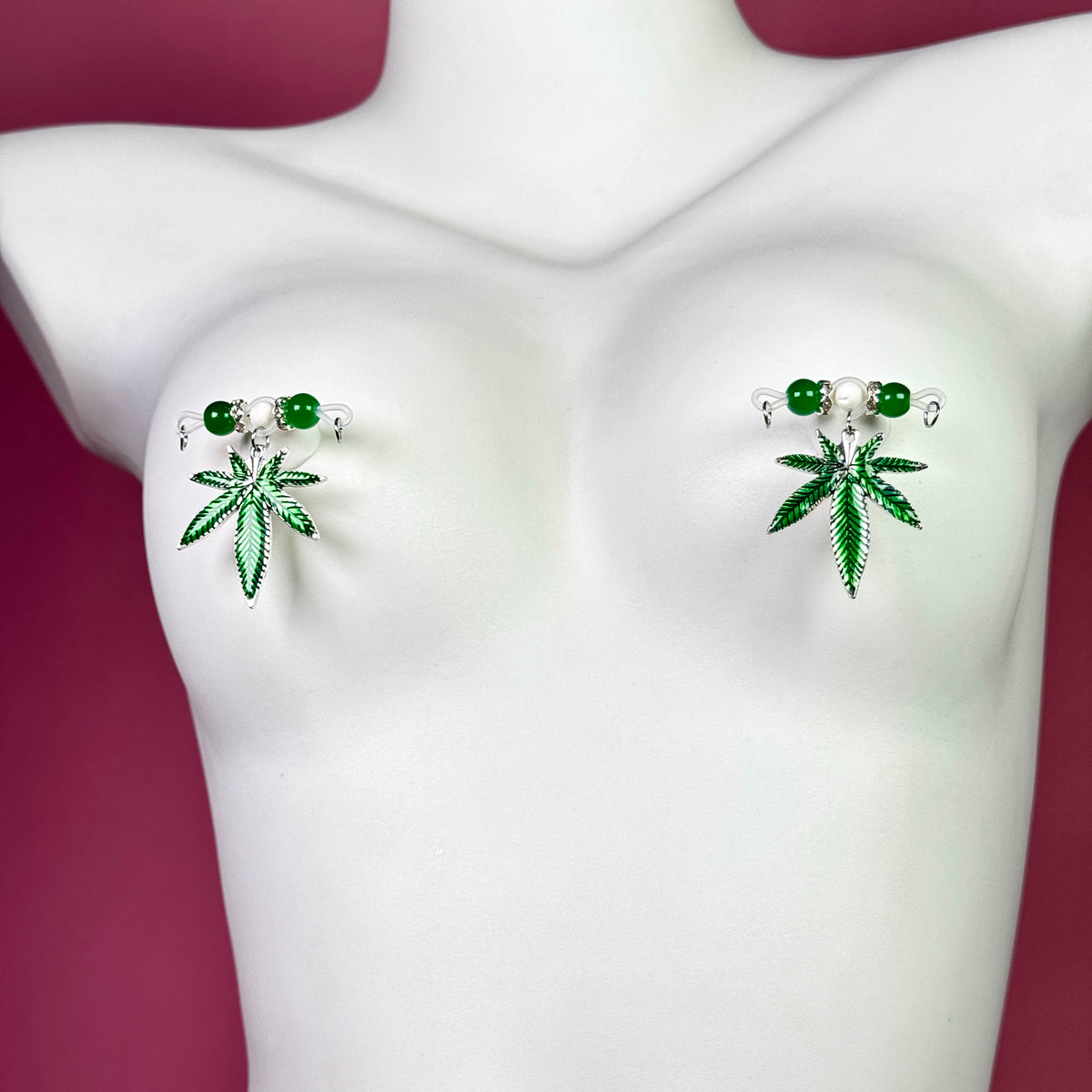 Green Leaf Faux Belly Button Ring