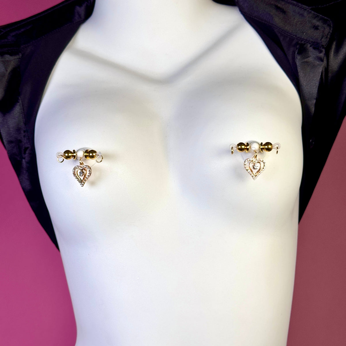 Golden Love Heart Charm Clip