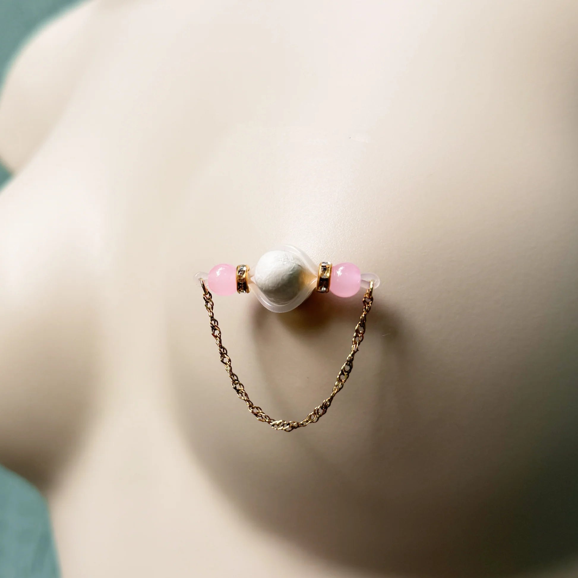 Custom-made glass bead twist chain