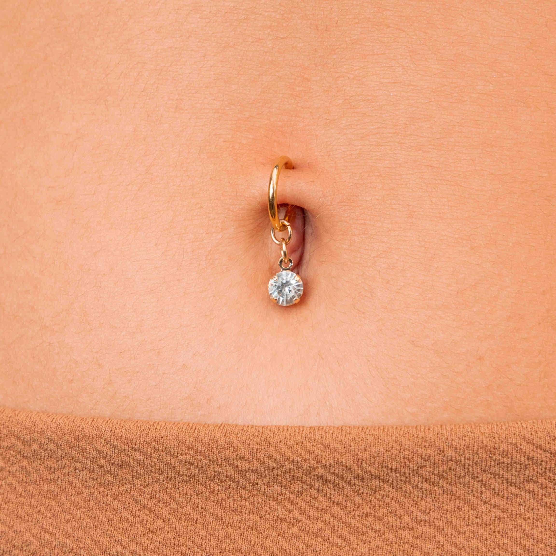 Crystal Drop Belly Ring