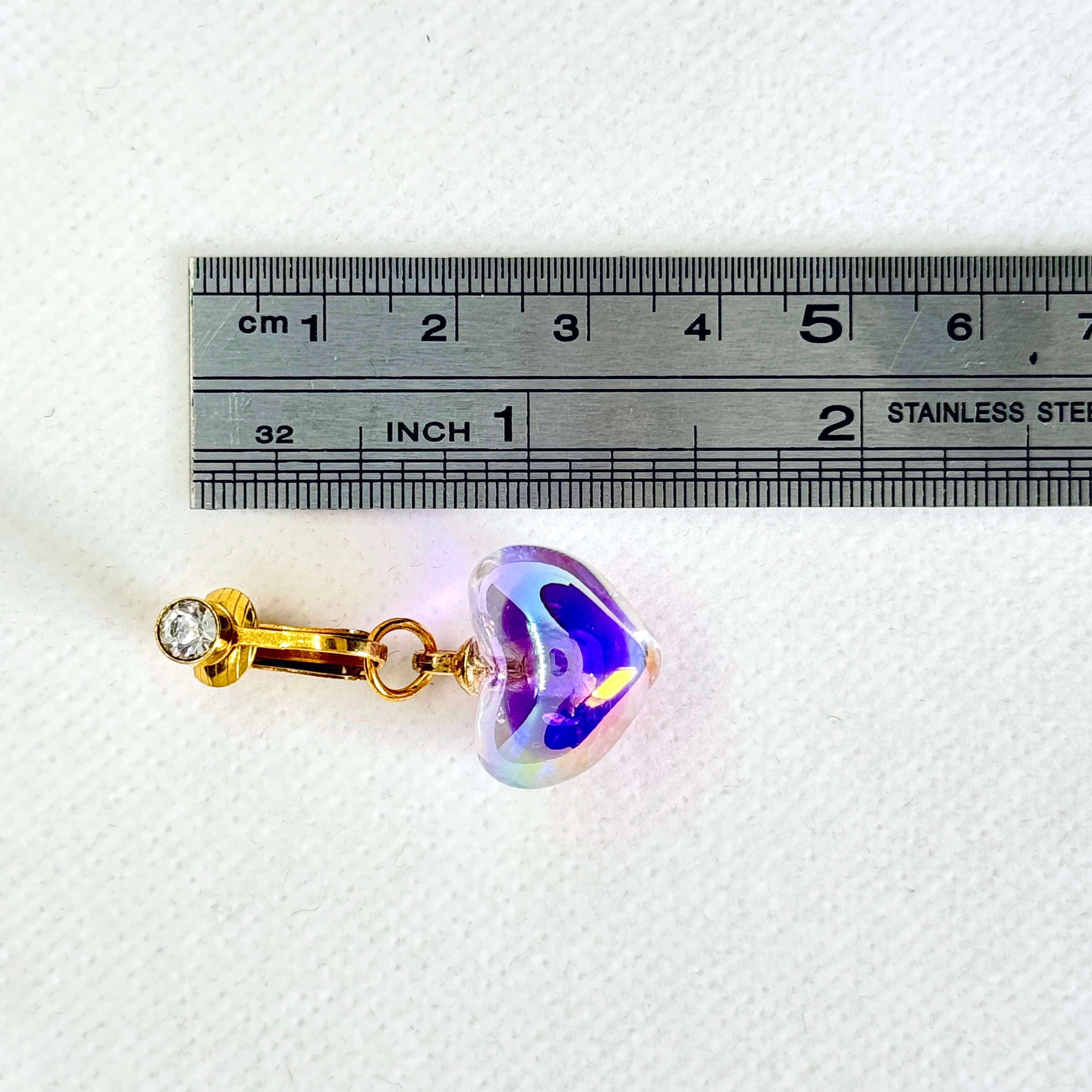 Aurora Heart Faux Belly Button Jewelry