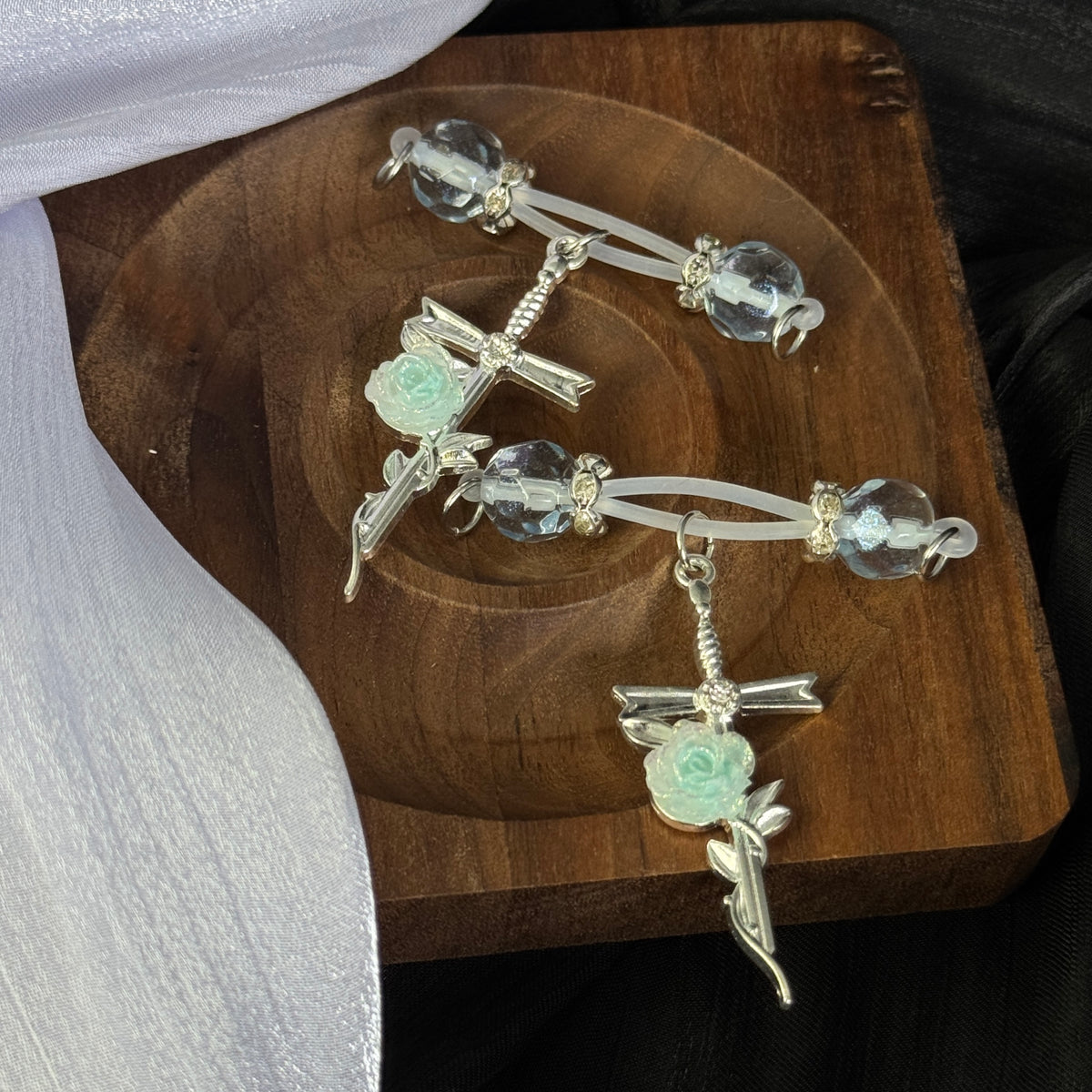 Crystal Rose Sword Nipple Jewelry