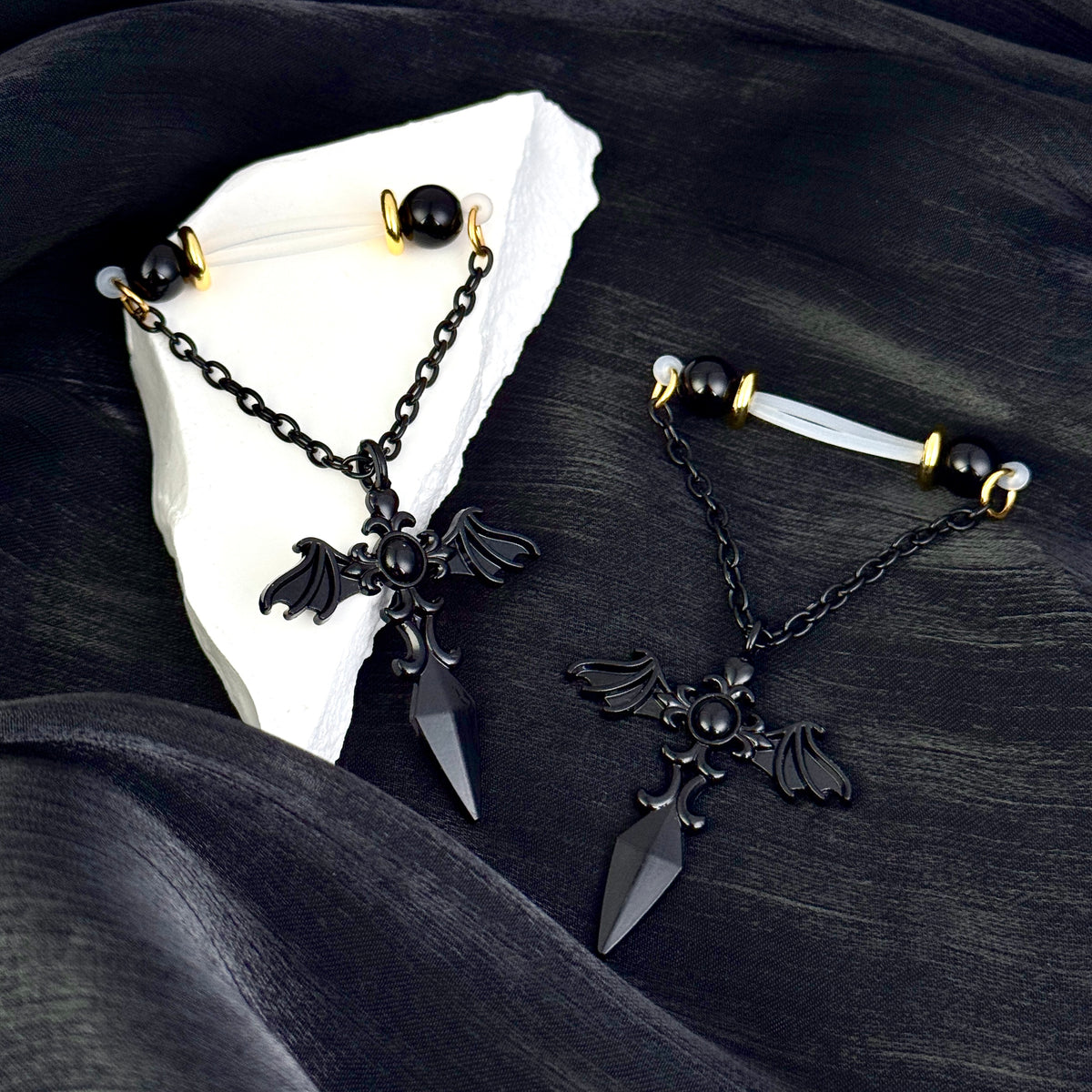 Midnight Bat Wing Nipple Clips