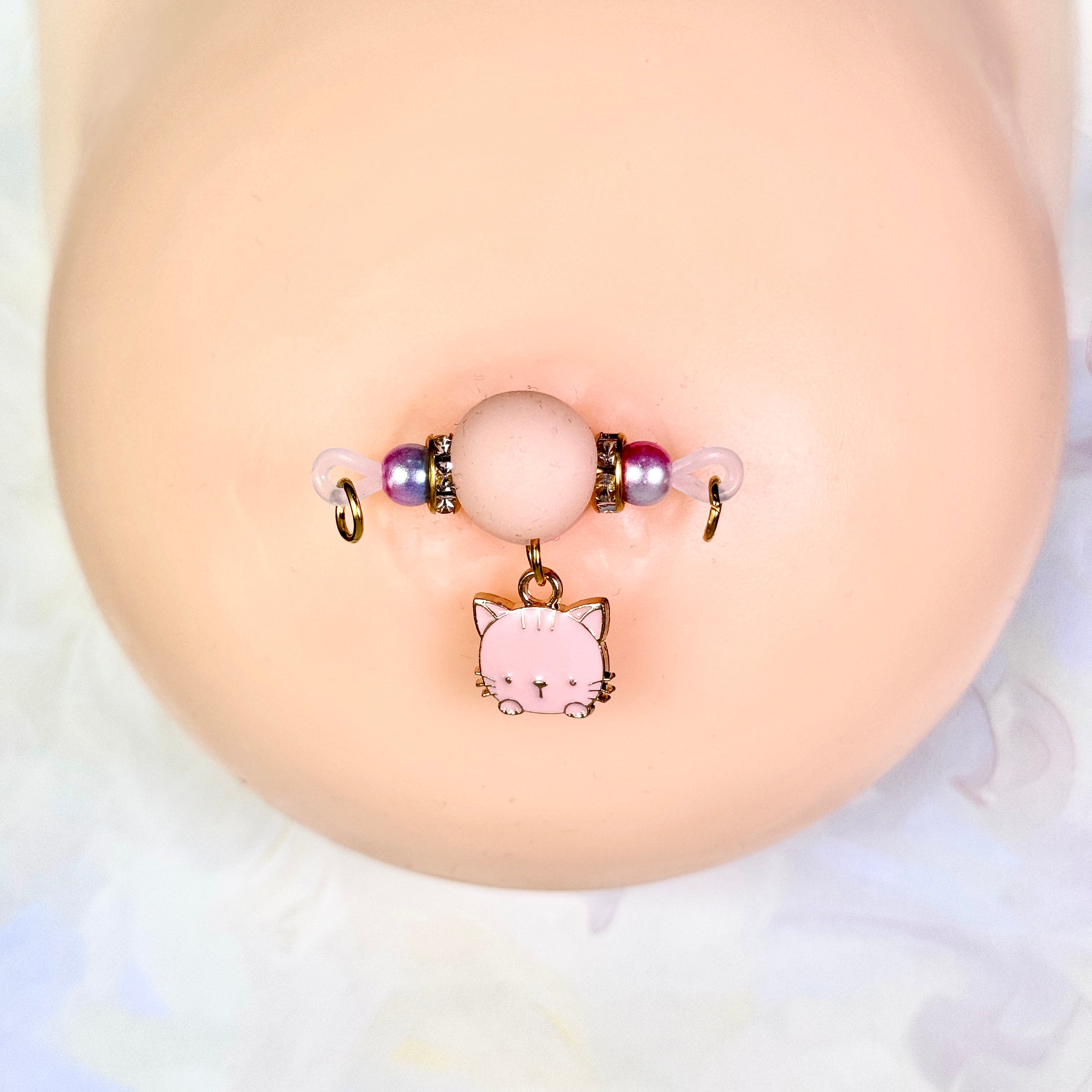 Sweet Cat Charm Faux Nipple Ring