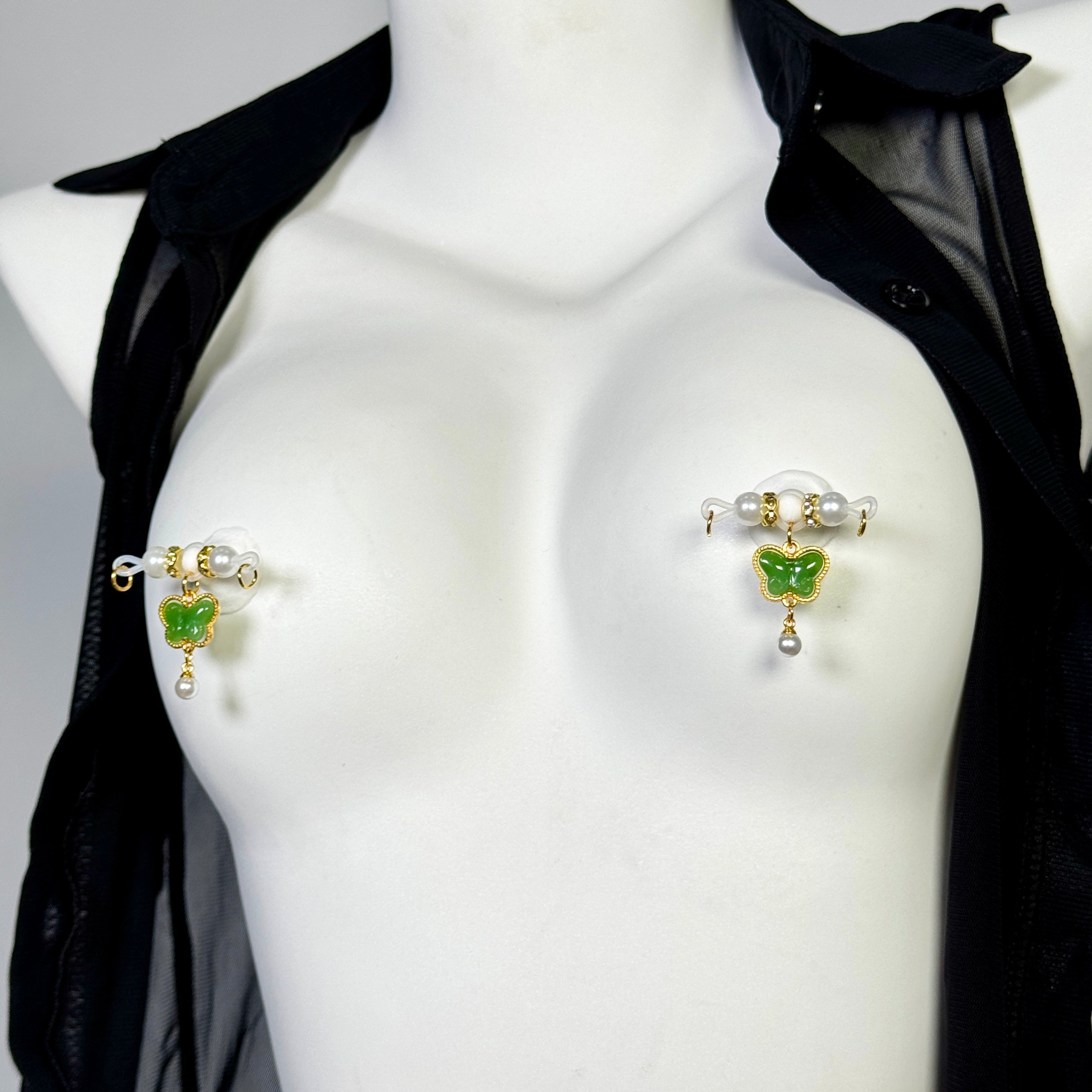 Regal Jade Butterfly Clips
