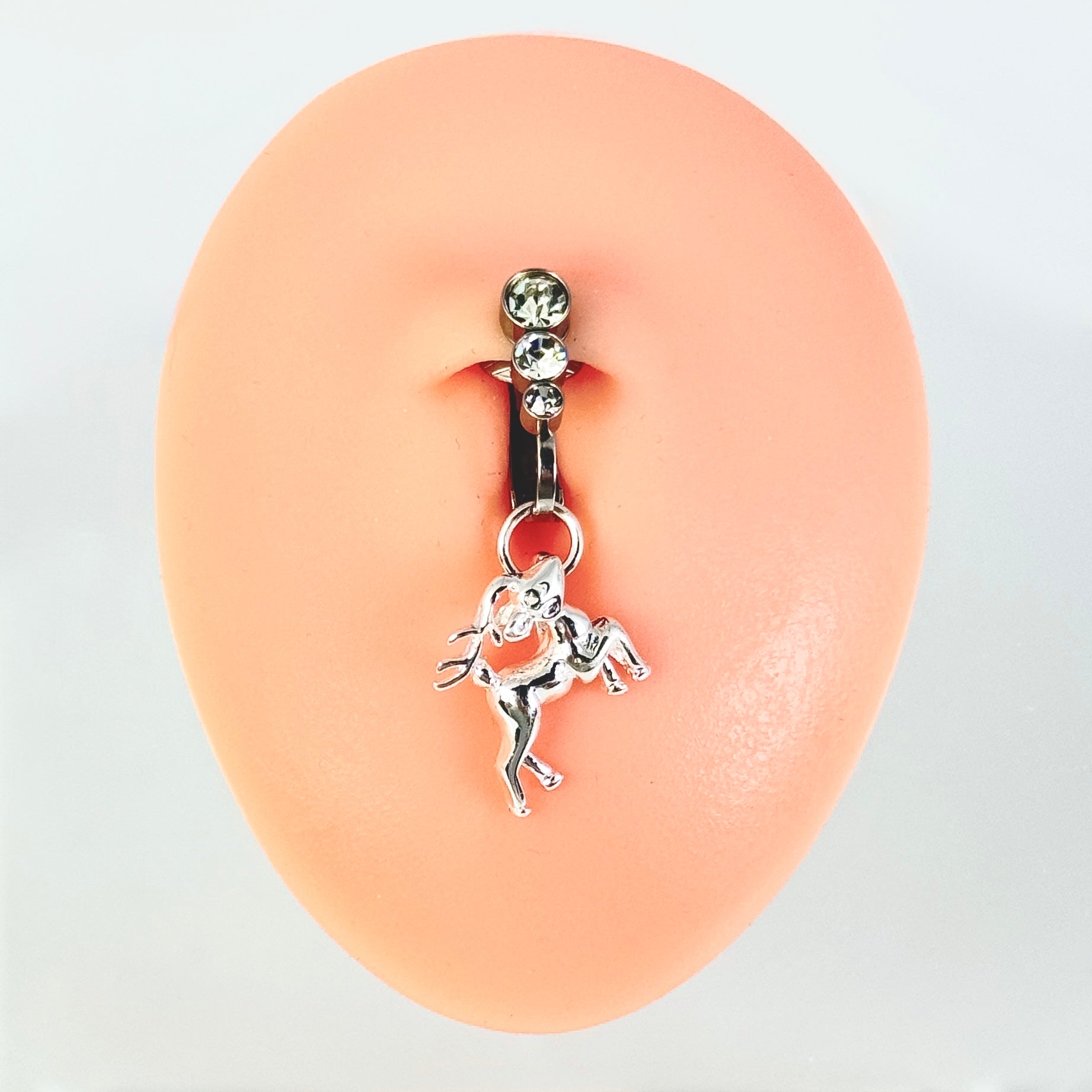 Sterling Silver Deer Navel Piercing Jewelry