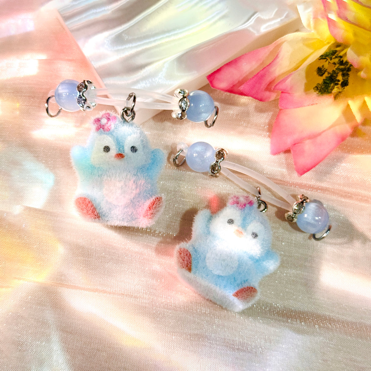 Blue Fluffy Chick Faux Nipple Ring