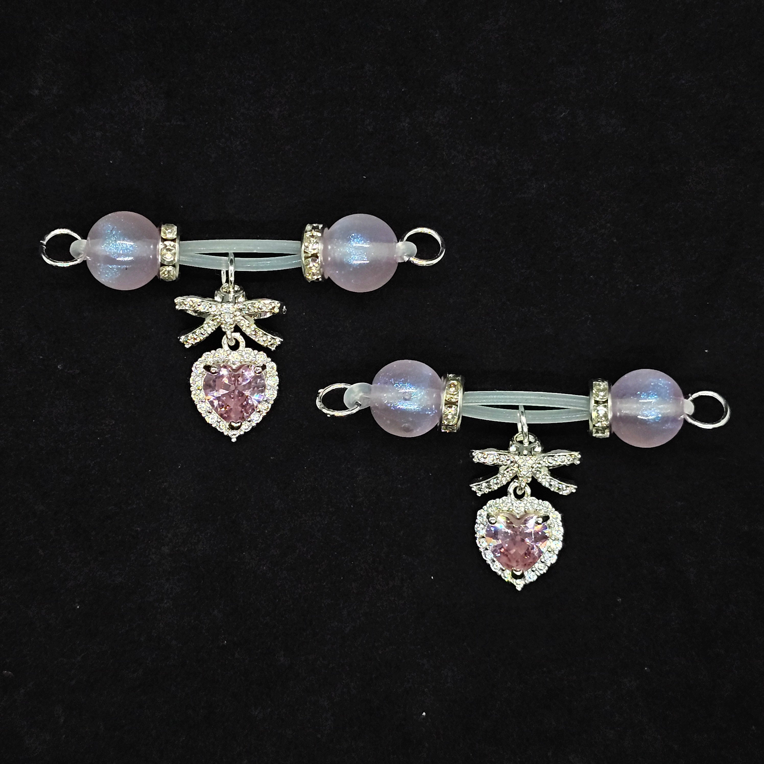 Pink Serenity Crystal Clamps