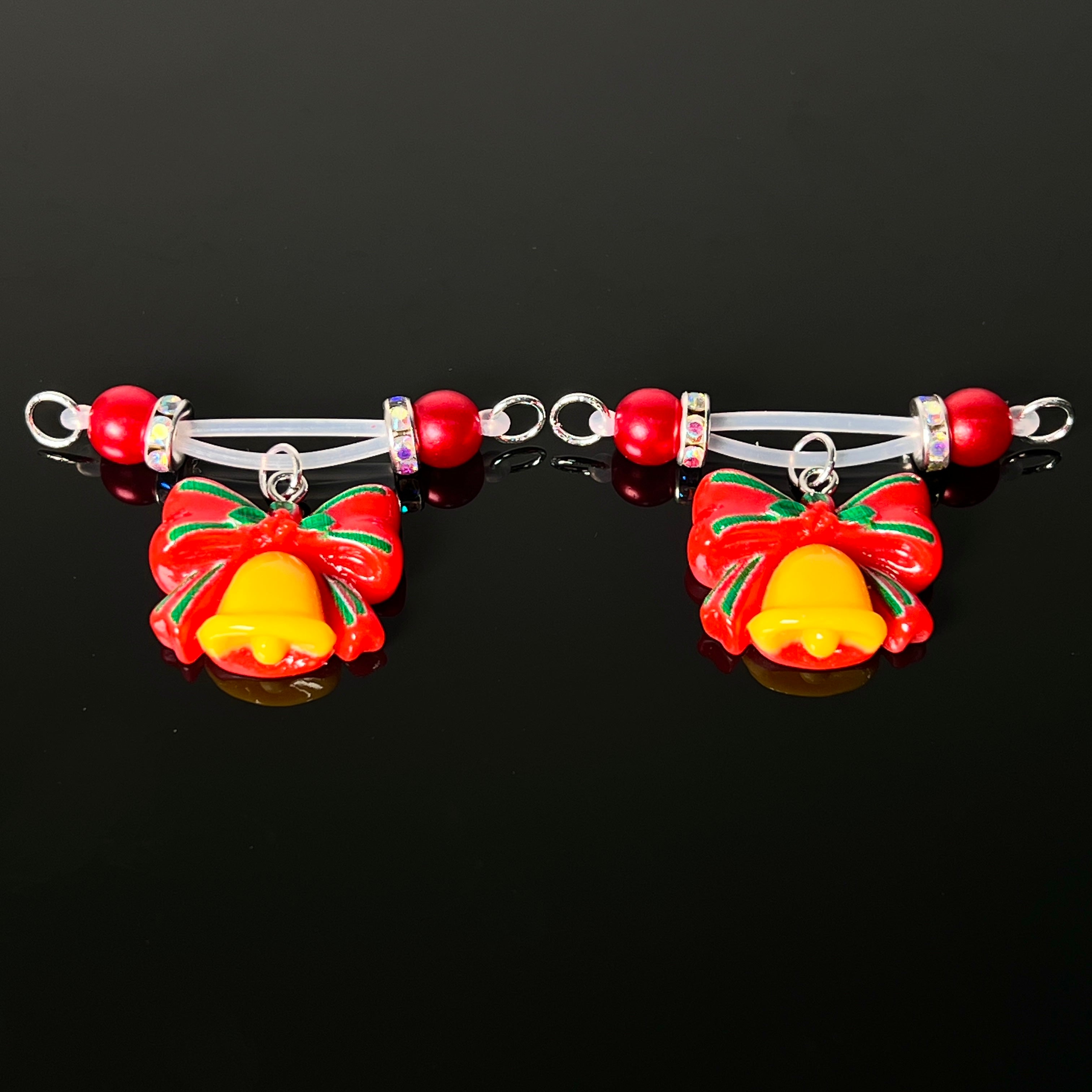 Bowknot Red Bead Nipple Accessories