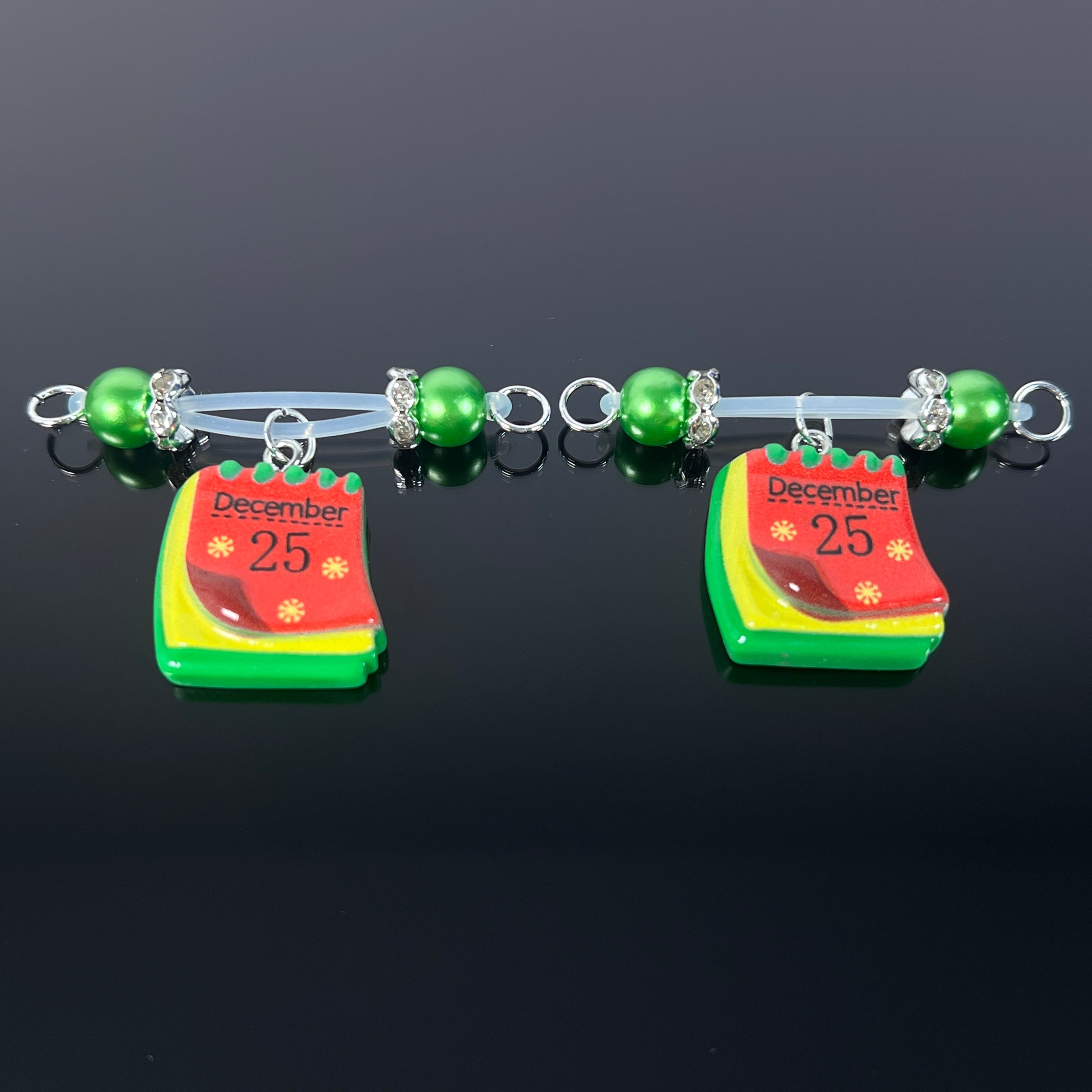 Festive Number Bead Resin Clips