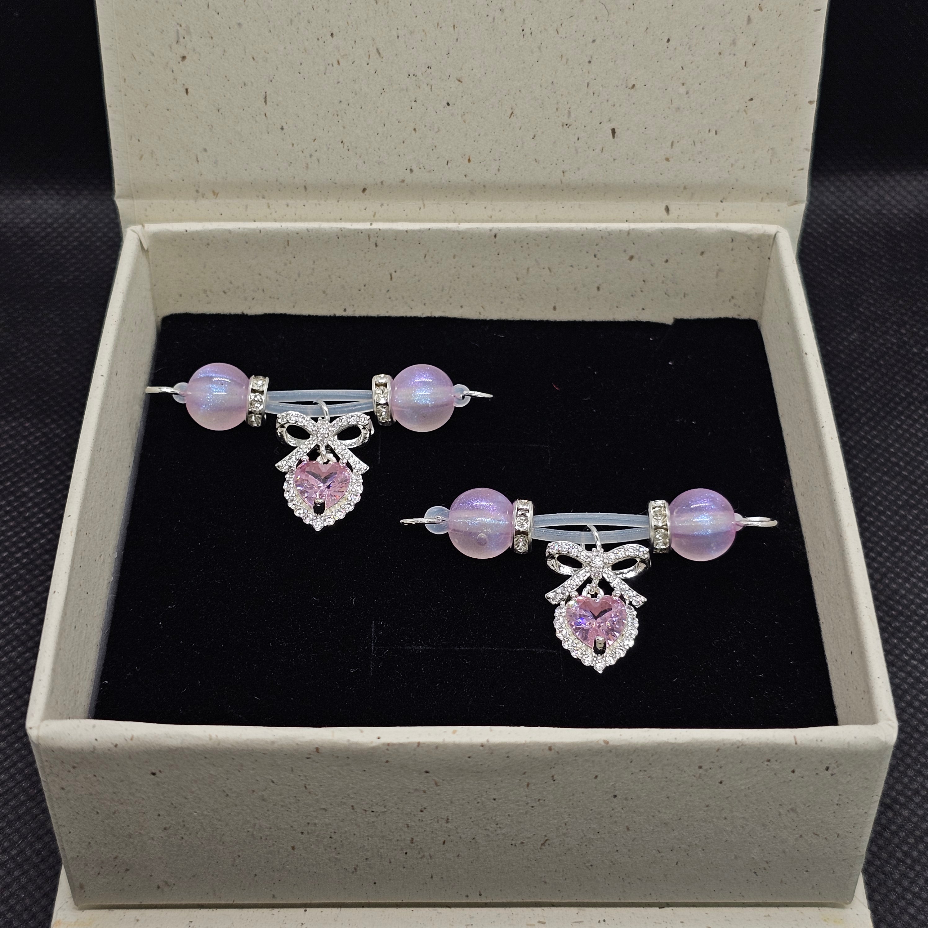 Pink Serenity Crystal Clamps