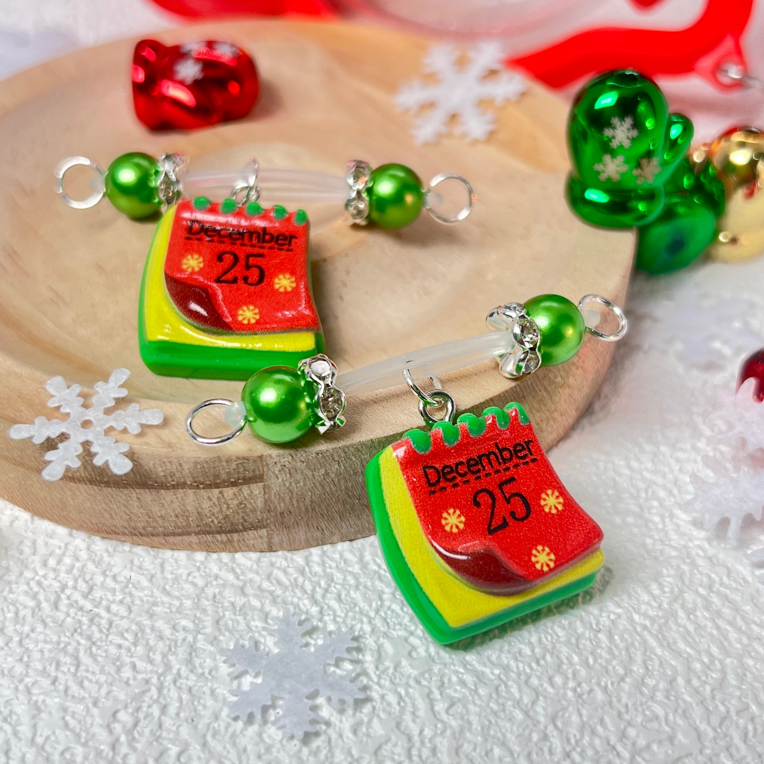 Festive Number Bead Resin Clips