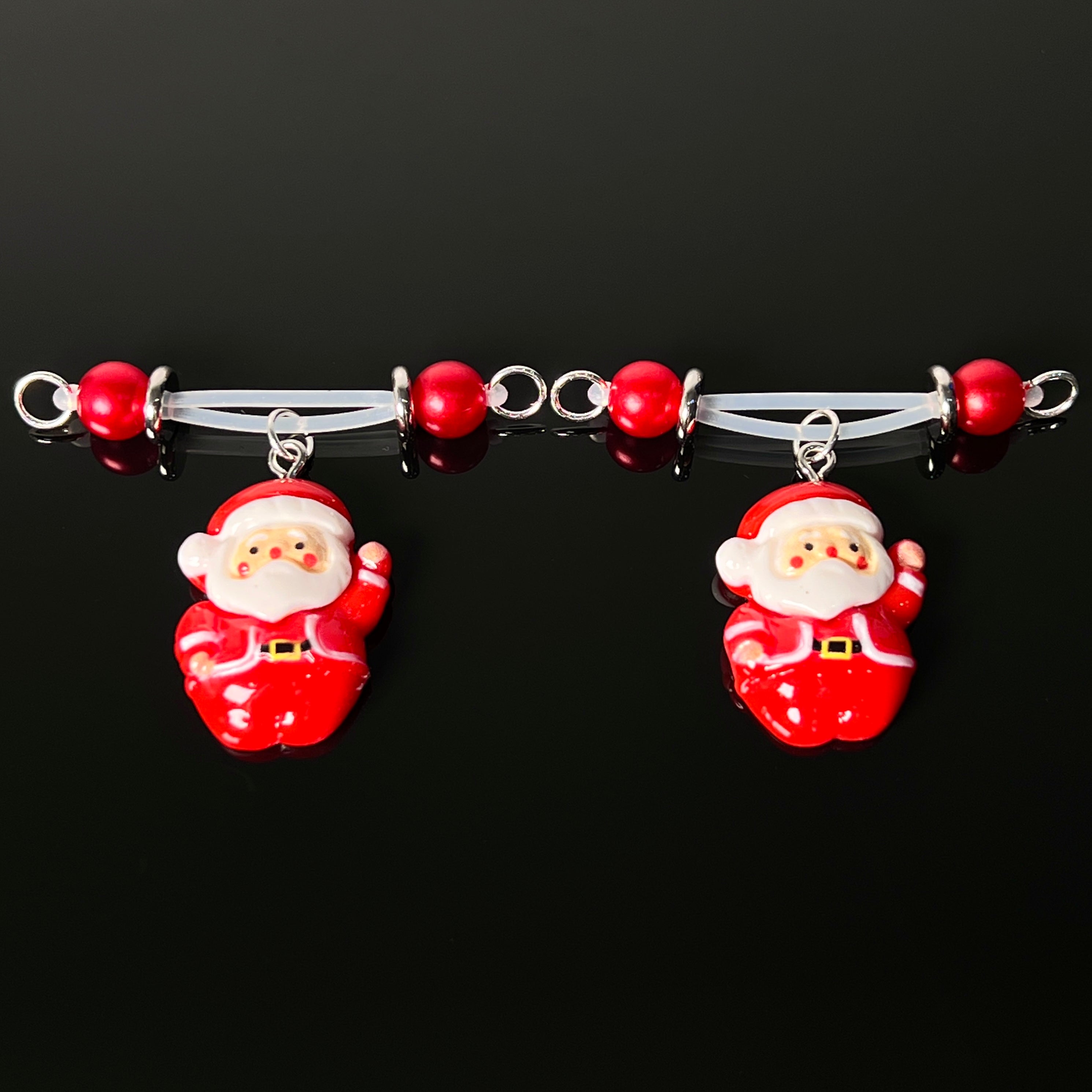 Jolly Santa Red Gem Nipple Clips