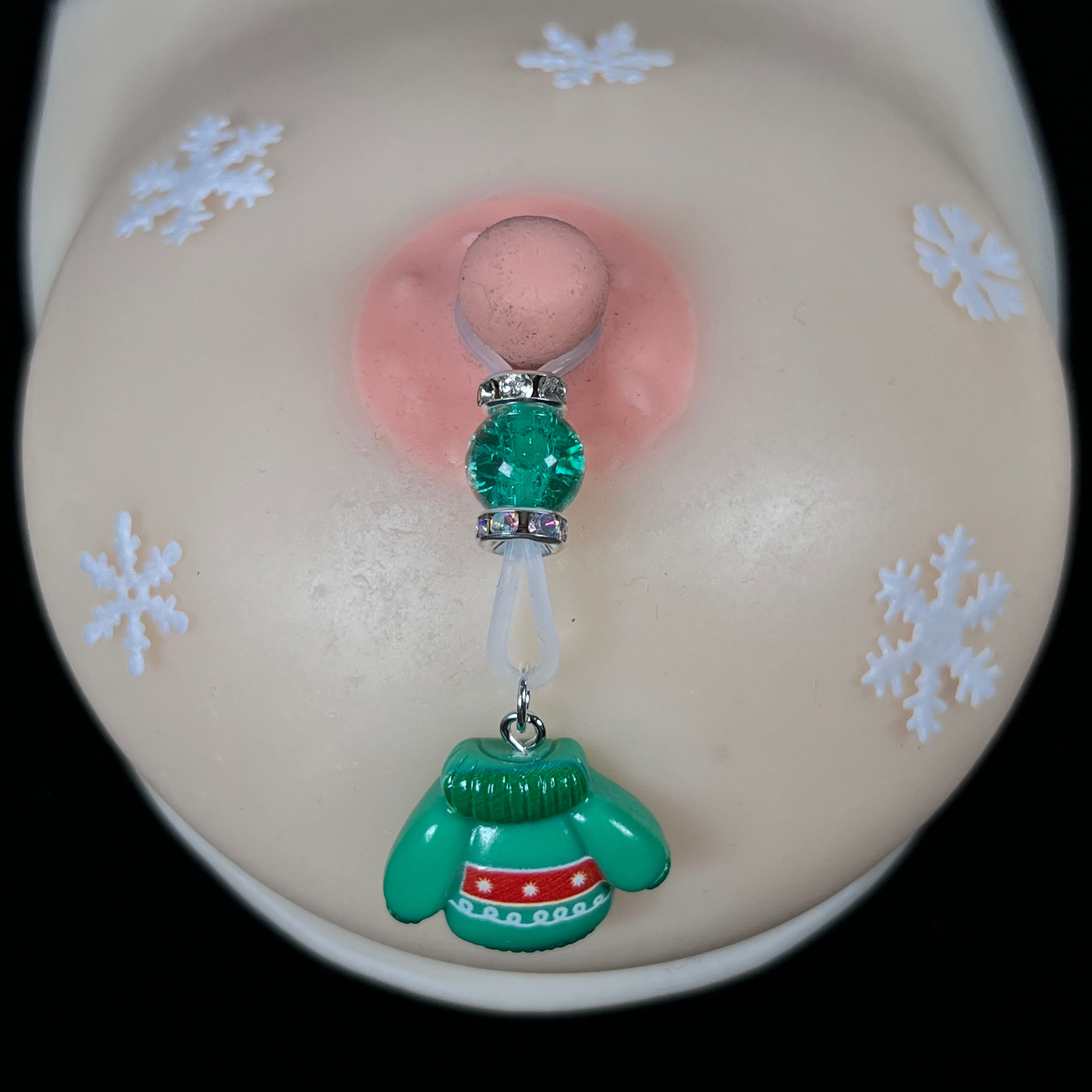 Holiday Sweater Green Bead Nipple Clamps