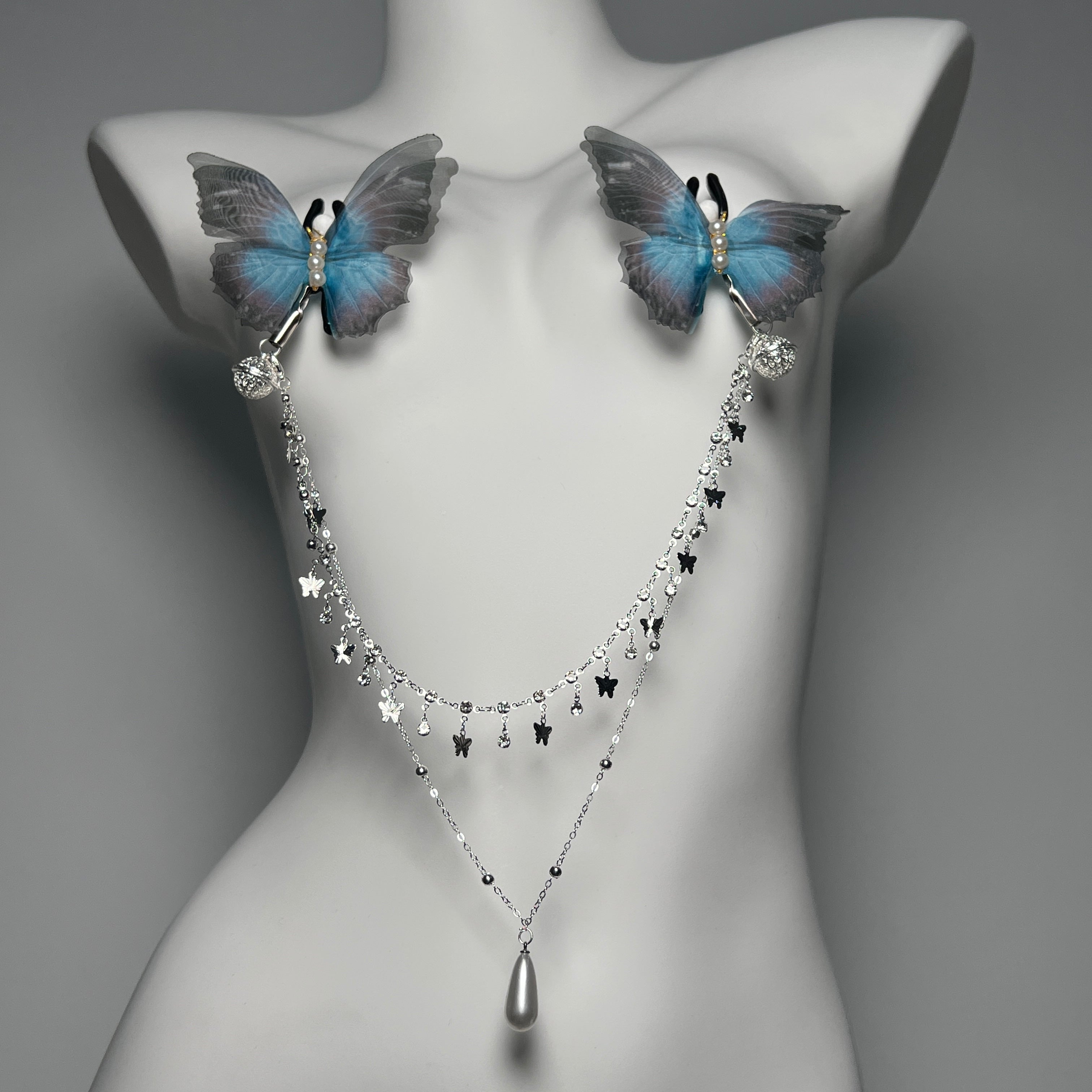 Azure Butterfly Nipple Clamps – Adjustable