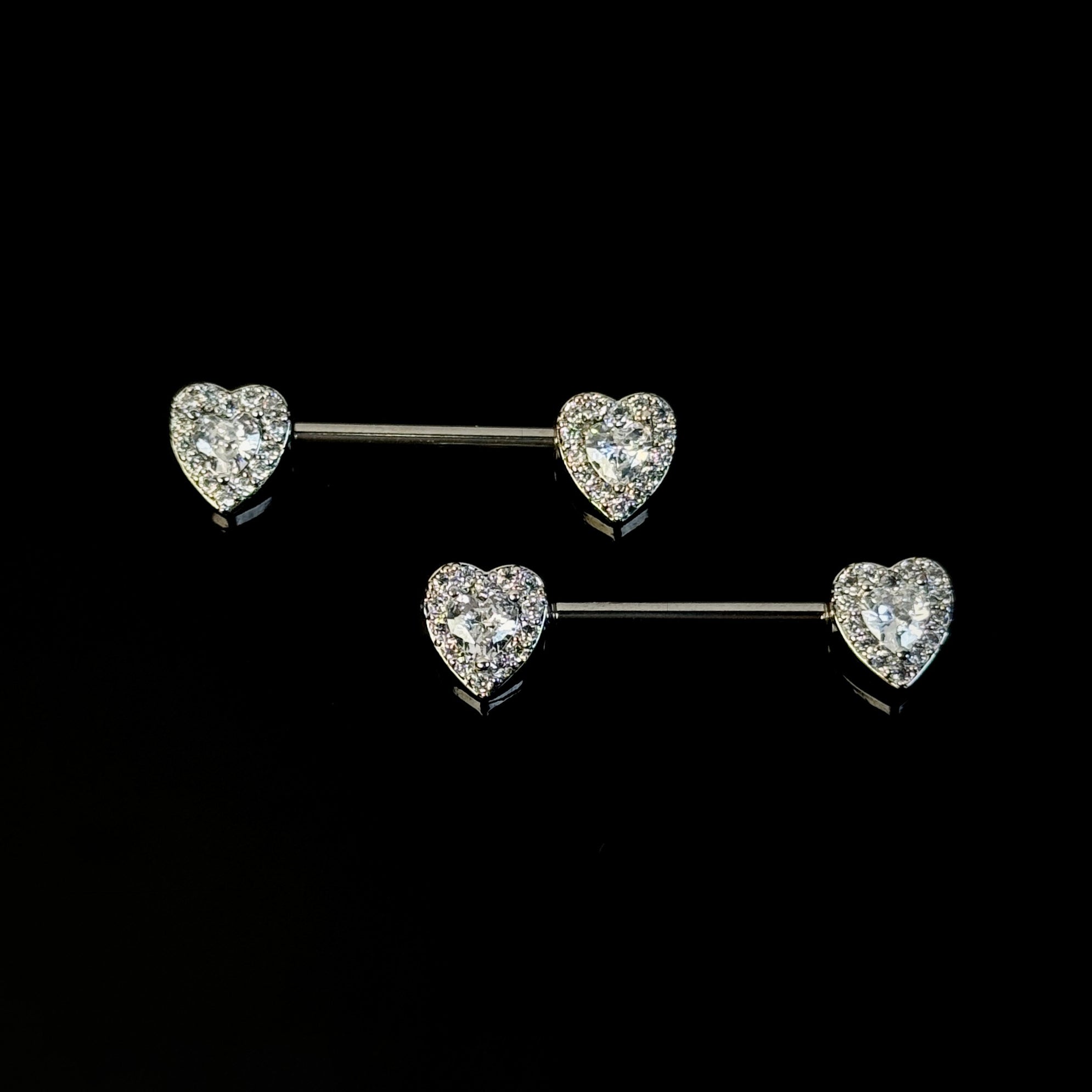 Crystal Heart Barbell