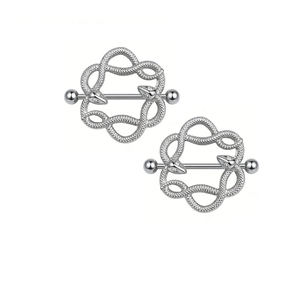 Gothic-Style Double-Serpent Nipple Shield