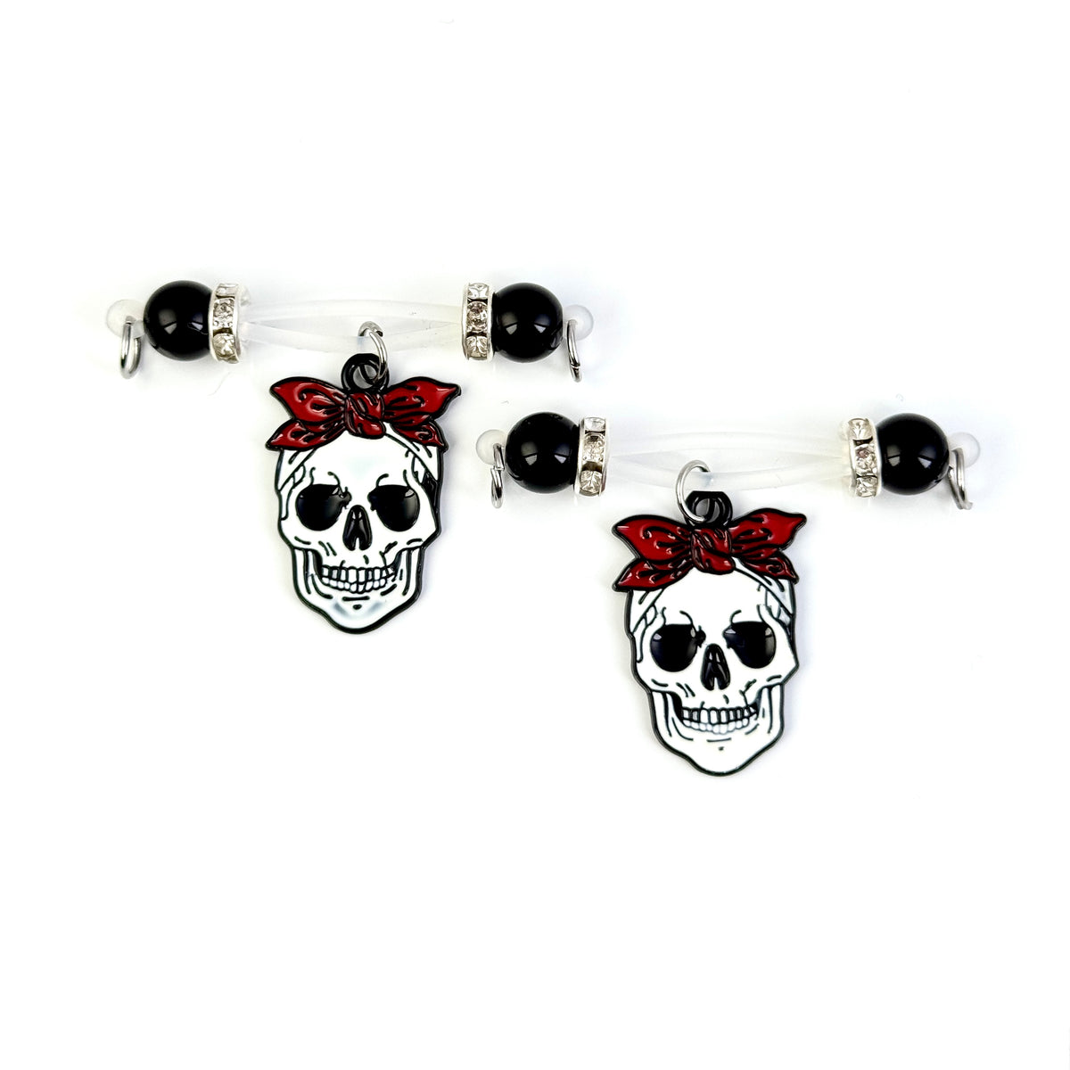 Red Bow Skull Gothic Nipple Jewelry