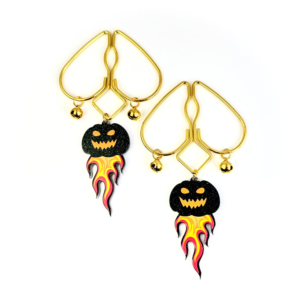 Flame Pumpkin Nipple Clamps