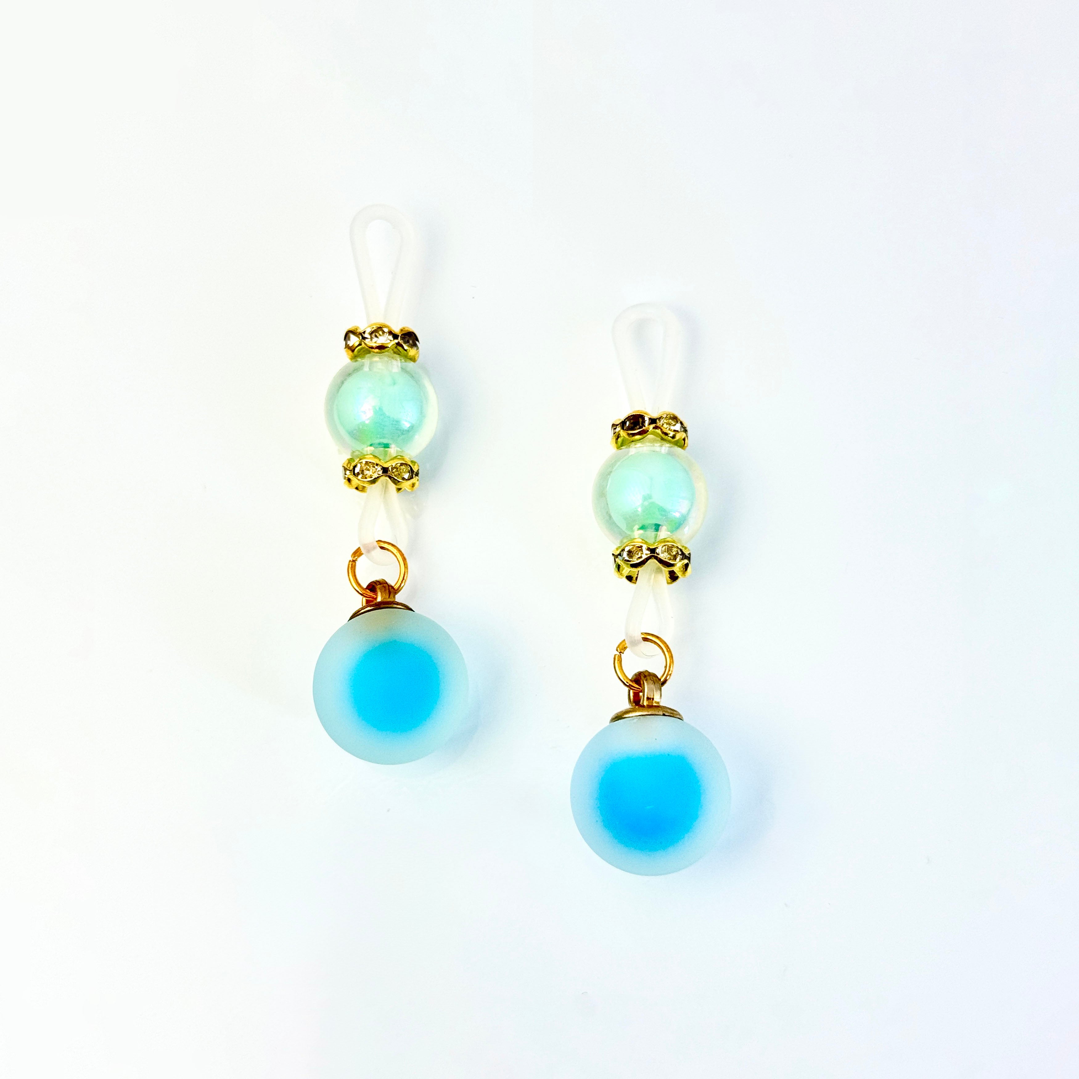 Ocean Glow Crystal Nipple Clamps