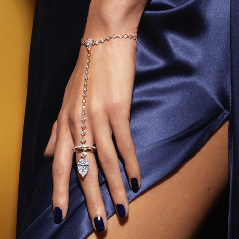 Premium Rhinestone Hand-Chain Bracelet