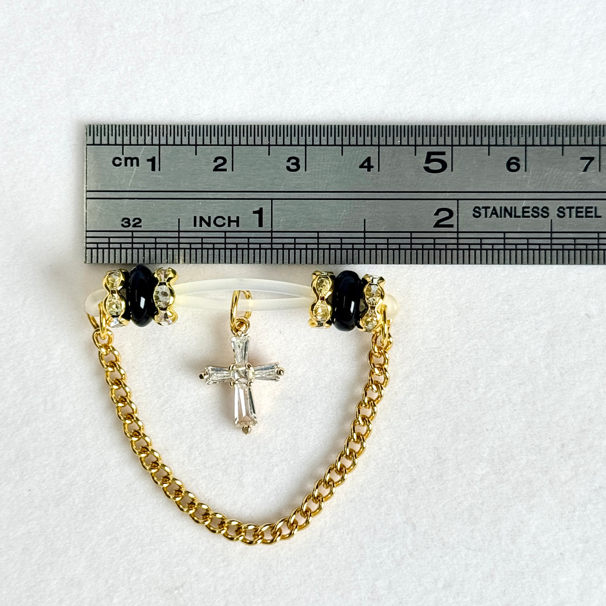 Golden Cross Chain Nipple Clamp