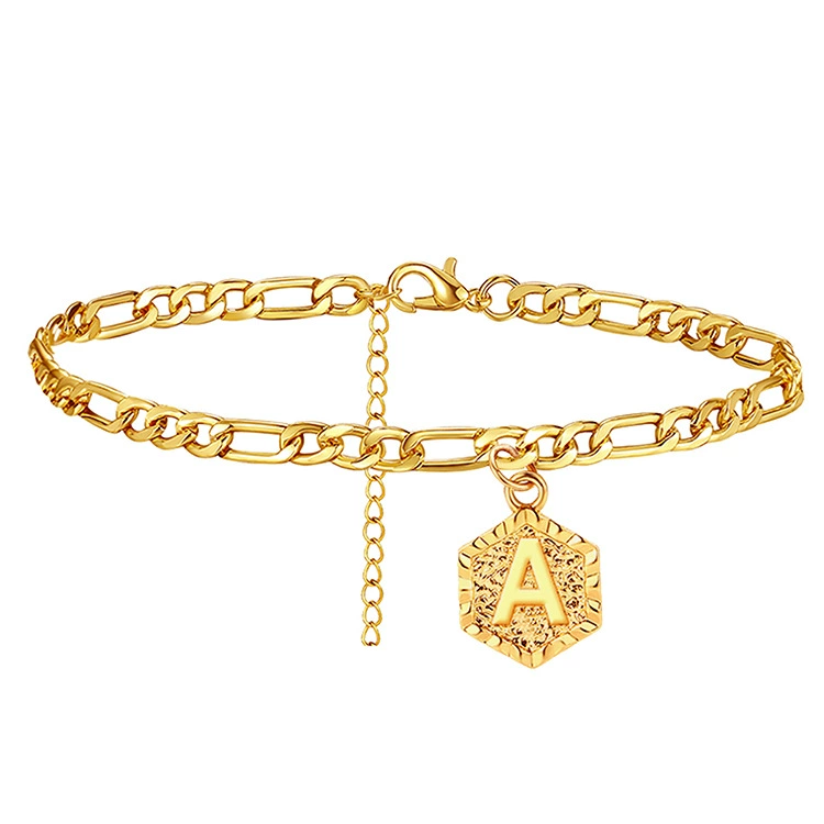 Custom Pure Gold Initial Anklet
