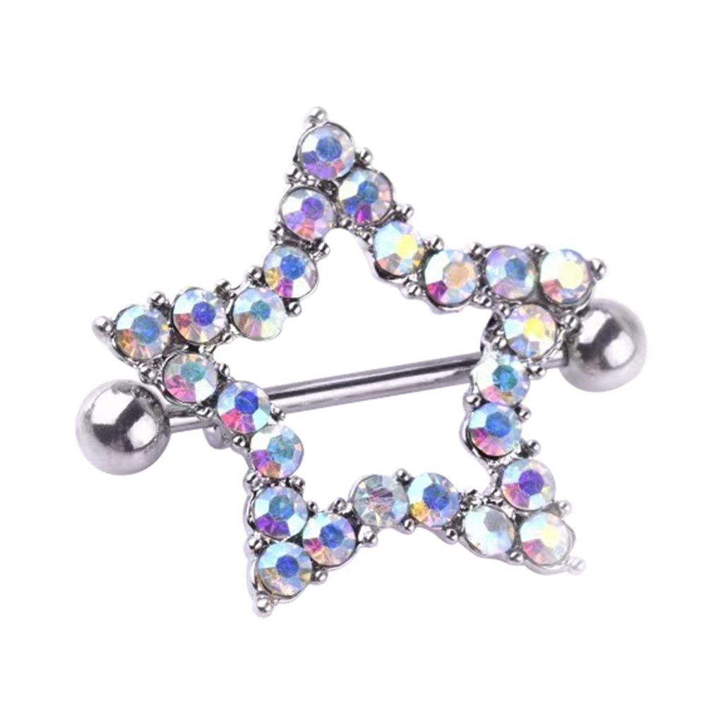 Sparkling Star-Shaped Nipple Shield Barbell