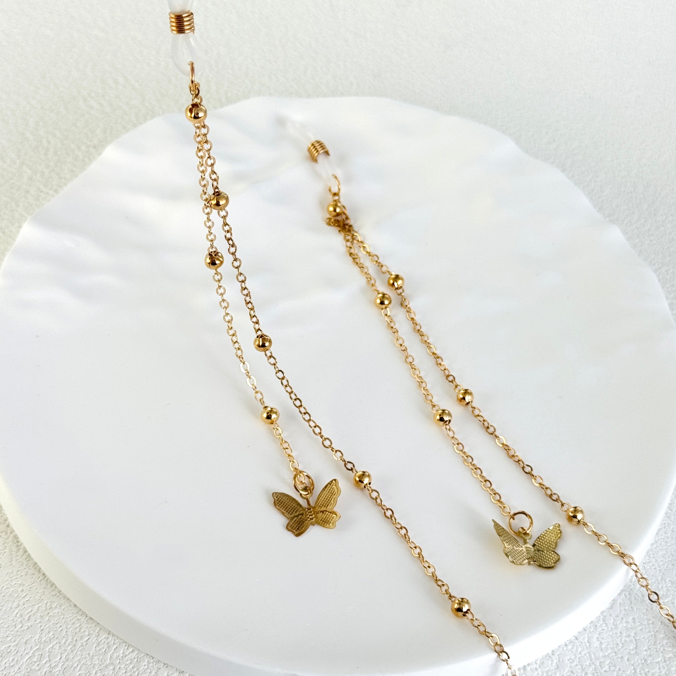 K-gold butterfly jewelry chain