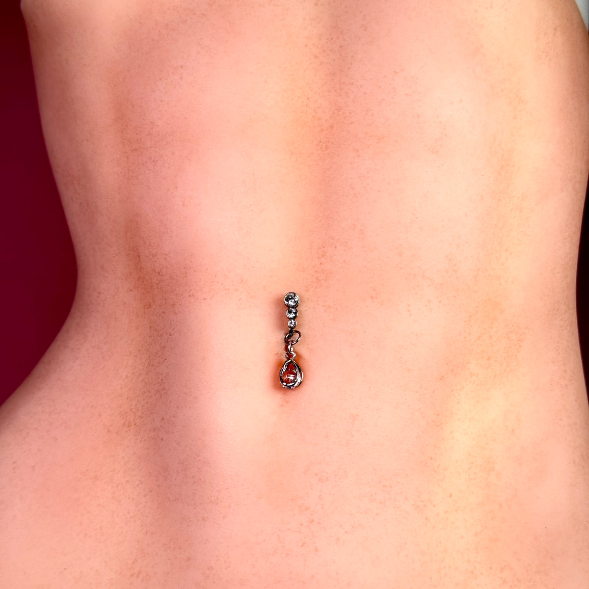 Crystal Teardrop Faux Belly Ring