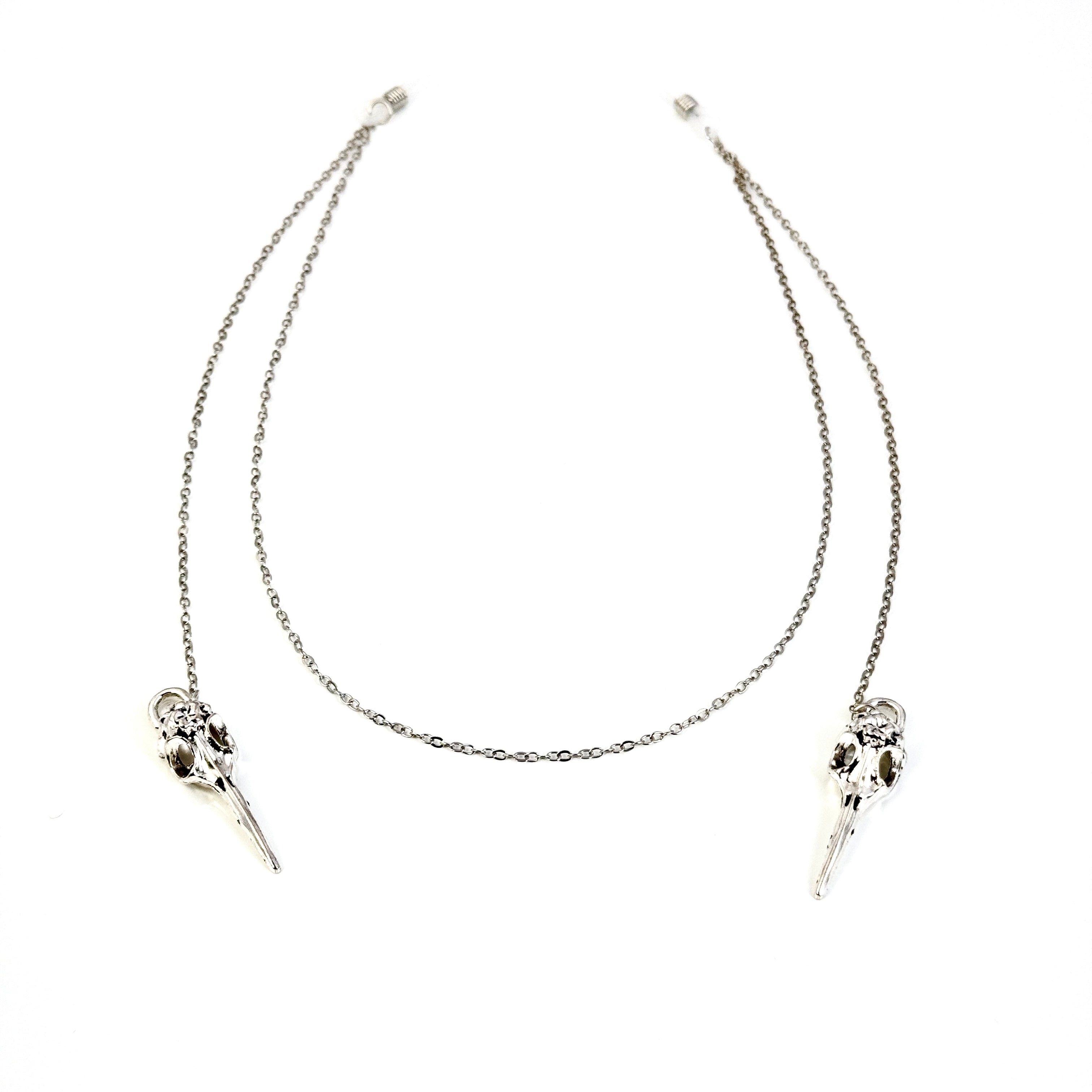 Silver Raven Skull Body Chain